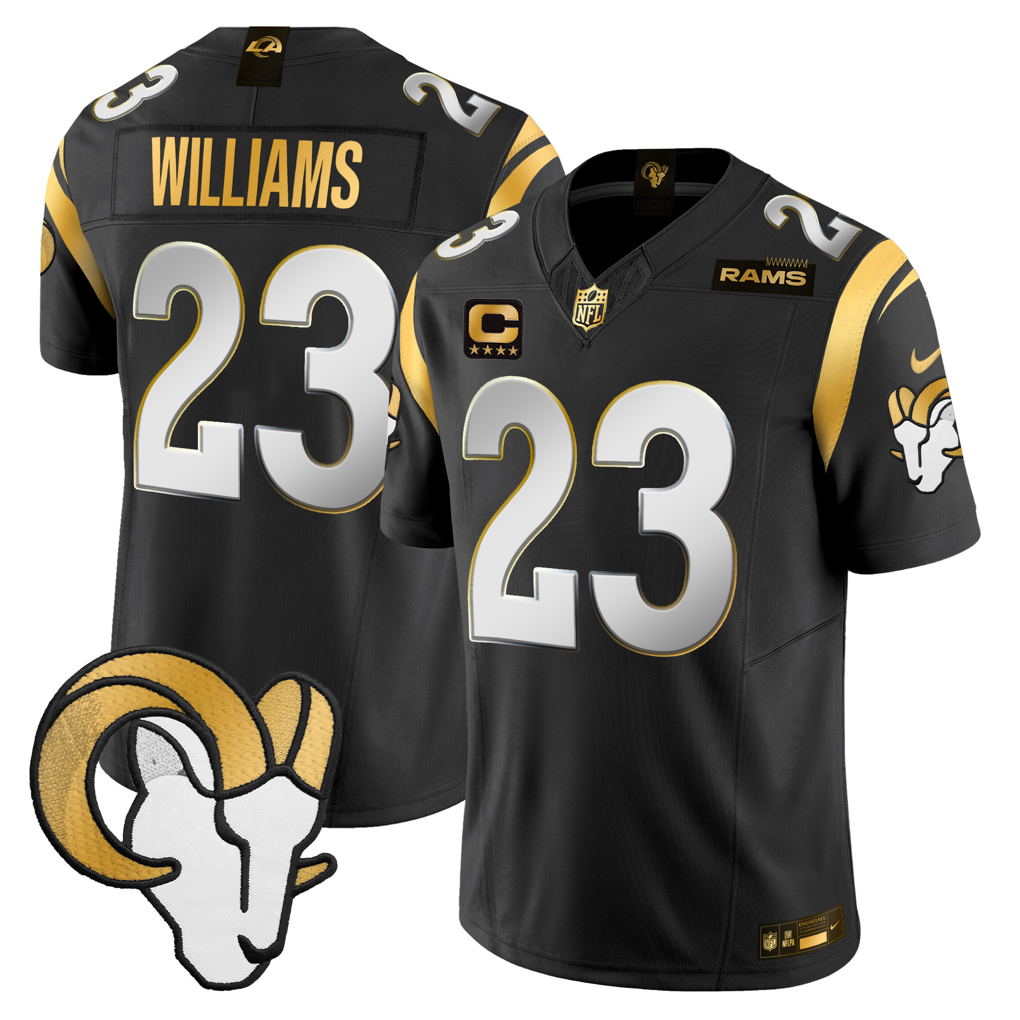 Men's Los Angeles Rams 2024 Gold Vapor Limited Jersey - All Stitched - Image 22