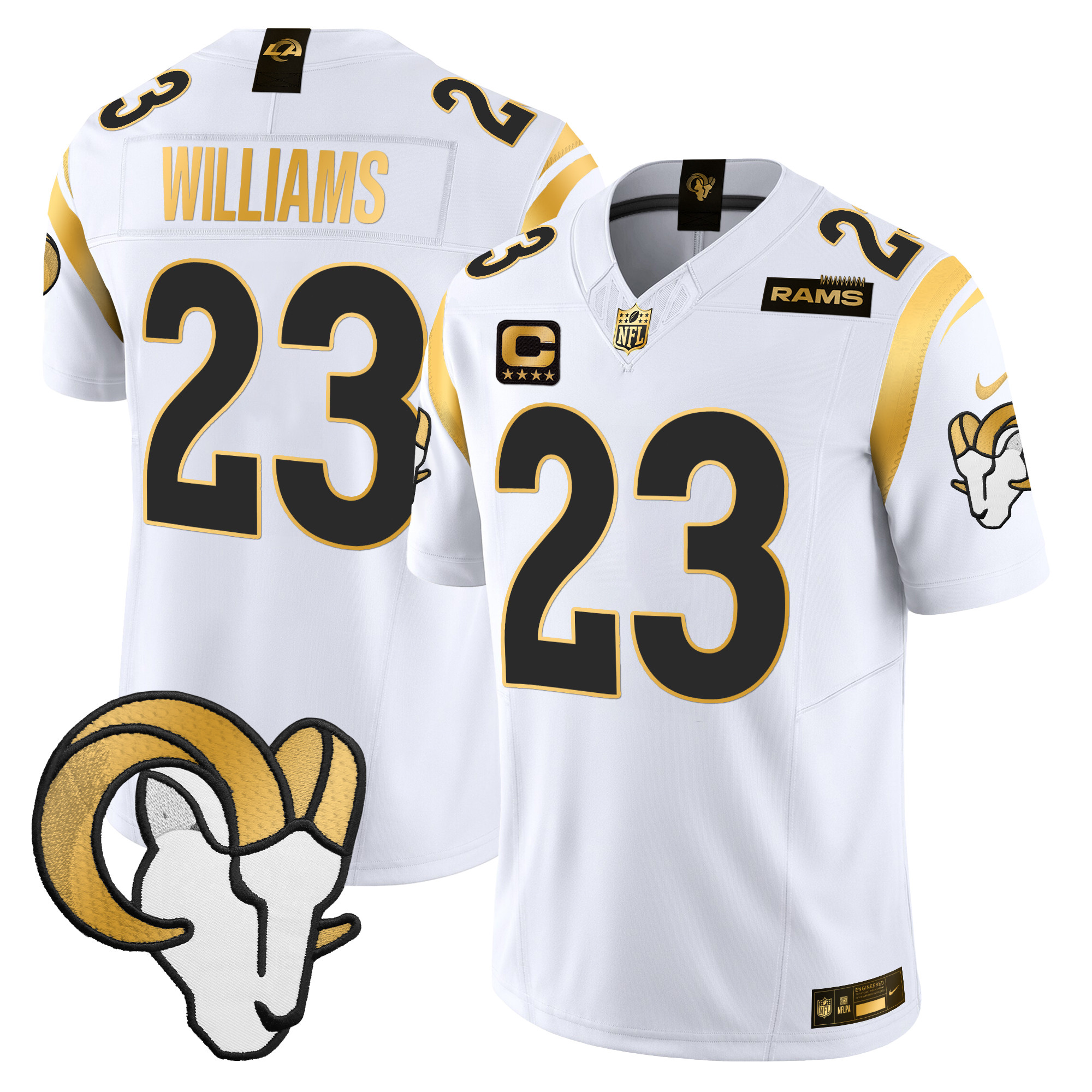 Men's Los Angeles Rams 2024 Gold Vapor Limited Jersey - All Stitched - Image 10