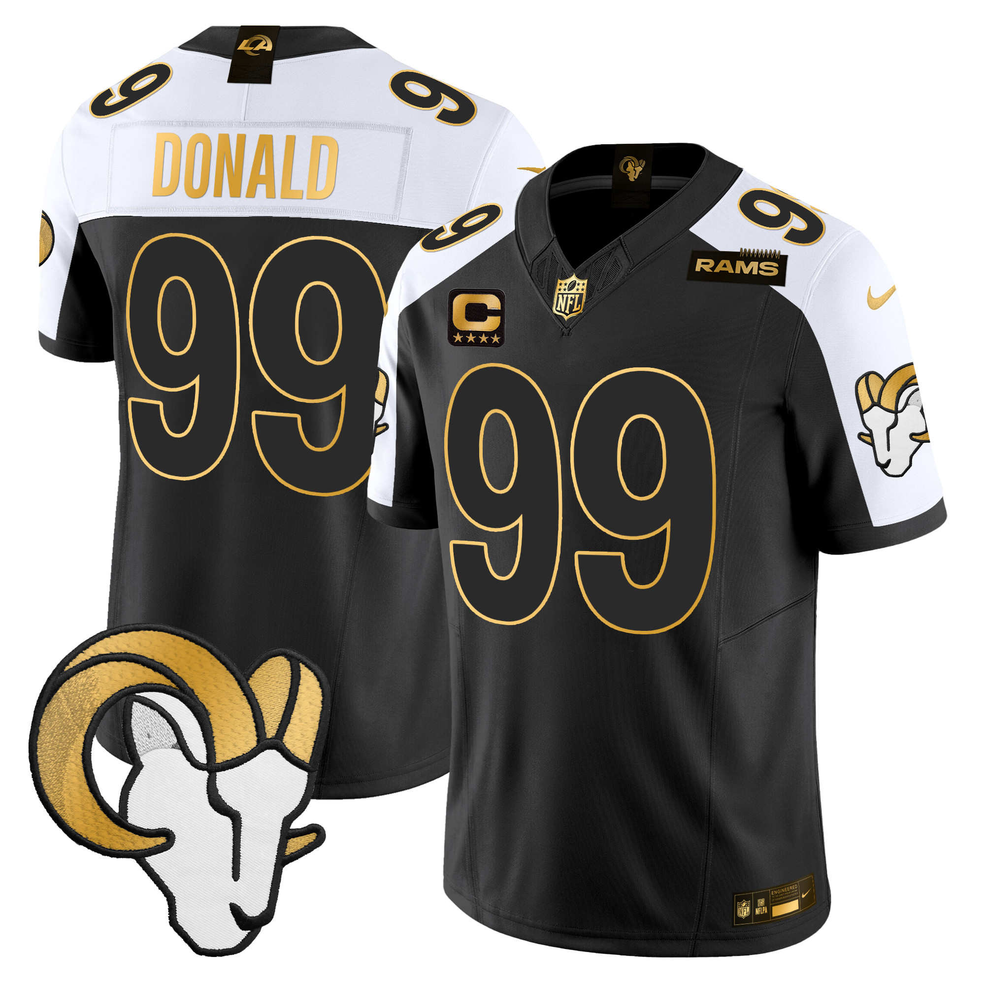 Men's Los Angeles Rams 2024 Gold Vapor Limited Jersey - All Stitched