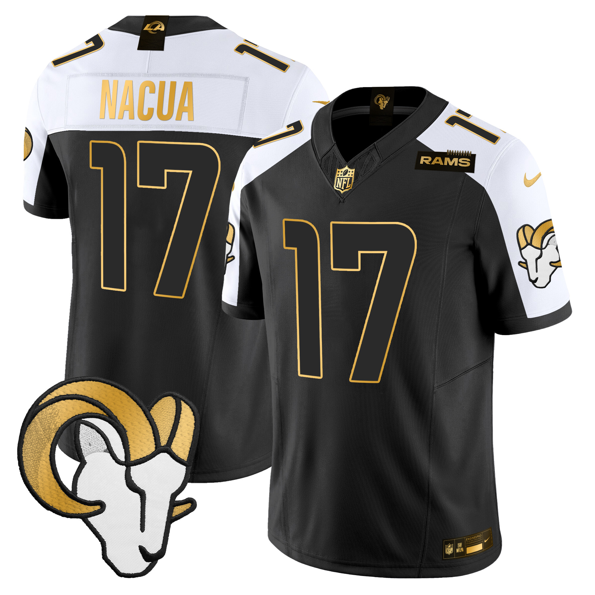 Men's Los Angeles Rams 2024 Gold Vapor Limited Jersey - All Stitched - Image 5