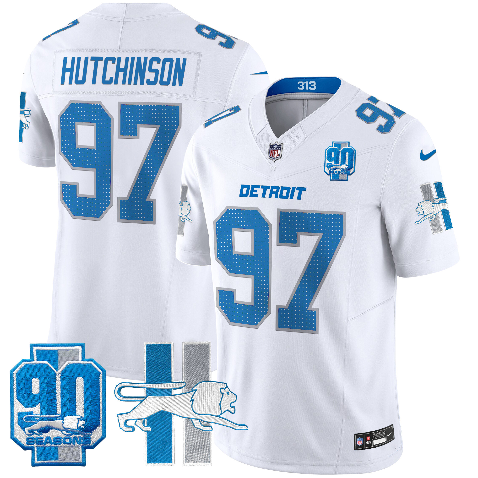 Men's Detroit Lion 1946 Throwback Vapor Limited Jersey - All Stitched - Image 9