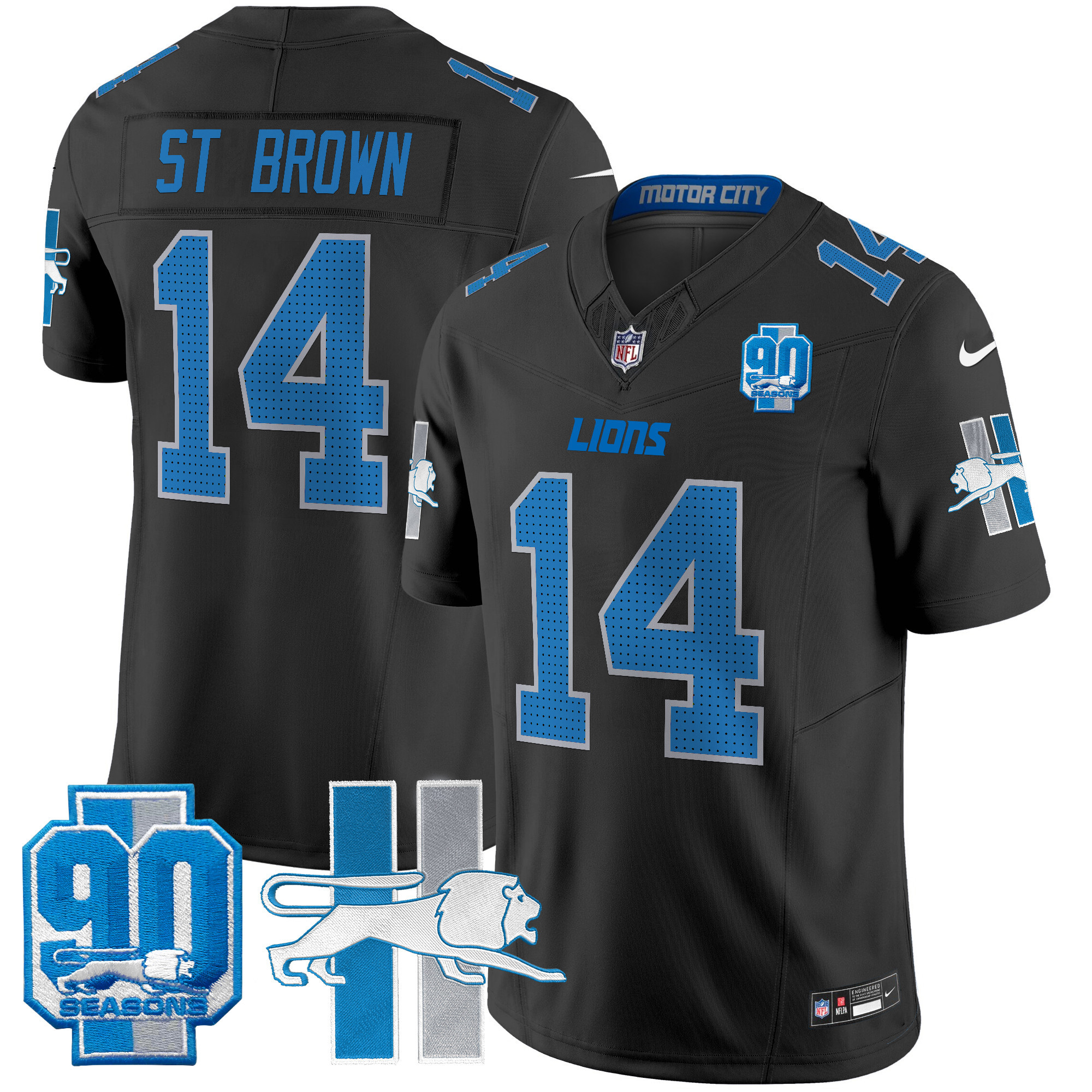 Men's Detroit Lion 1946 Throwback Vapor Limited Jersey - All Stitched - Image 3