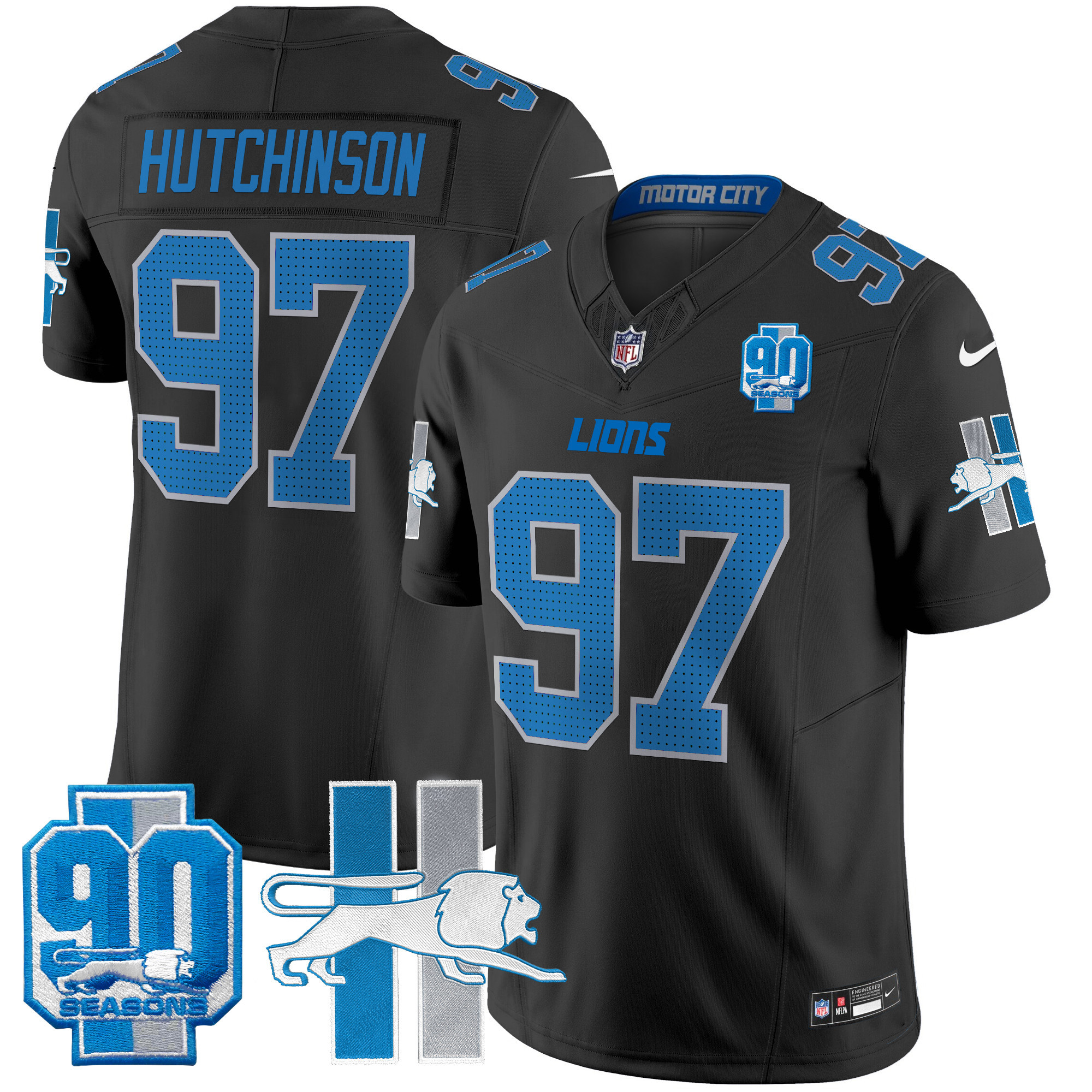 Men's Detroit Lion 1946 Throwback Vapor Limited Jersey - All Stitched - Image 2
