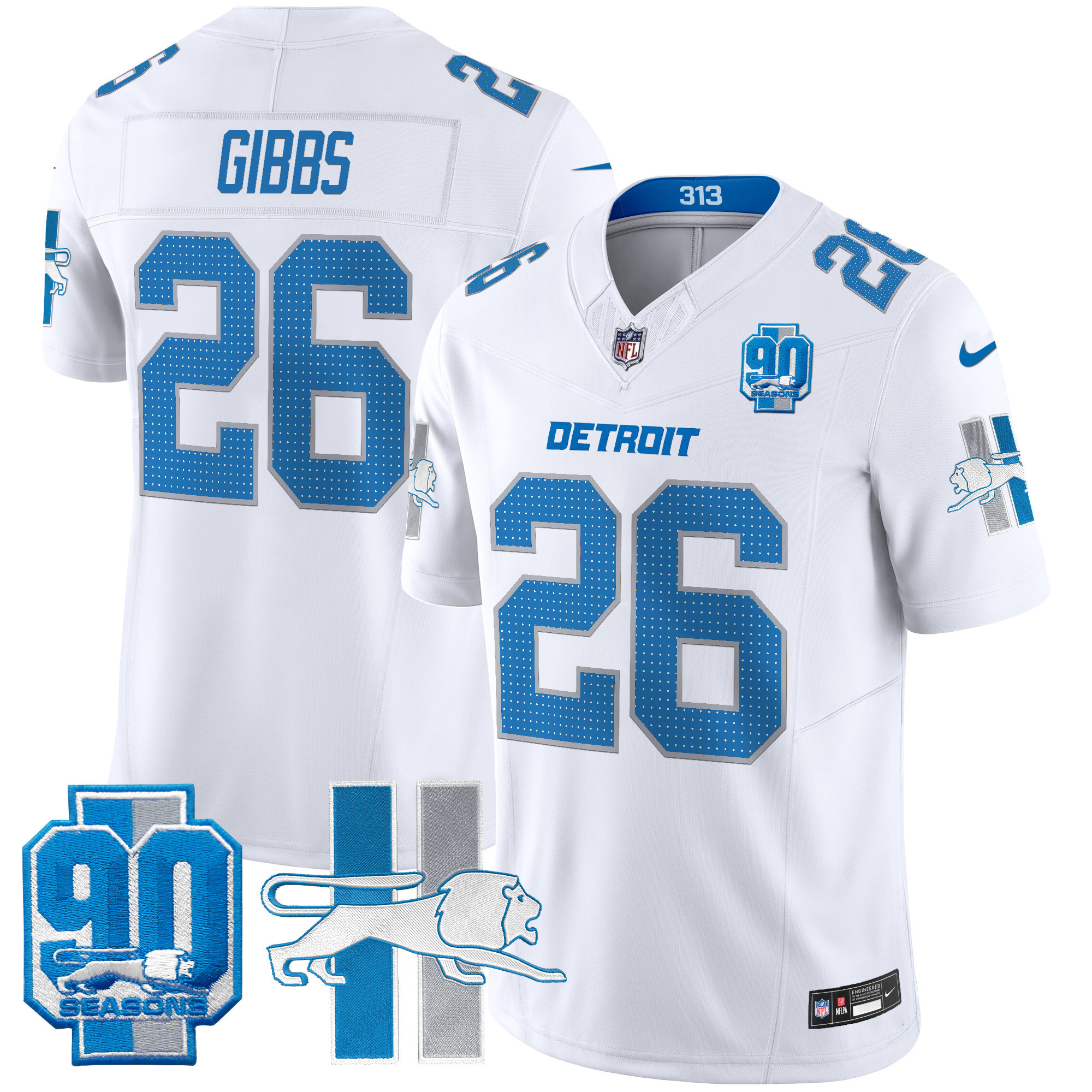 Men's Detroit Lion 1946 Throwback Vapor Limited Jersey - All Stitched - Image 14