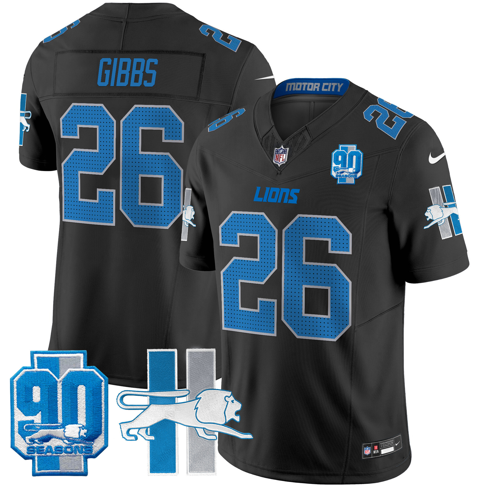 Men's Detroit Lion 1946 Throwback Vapor Limited Jersey - All Stitched - Image 7