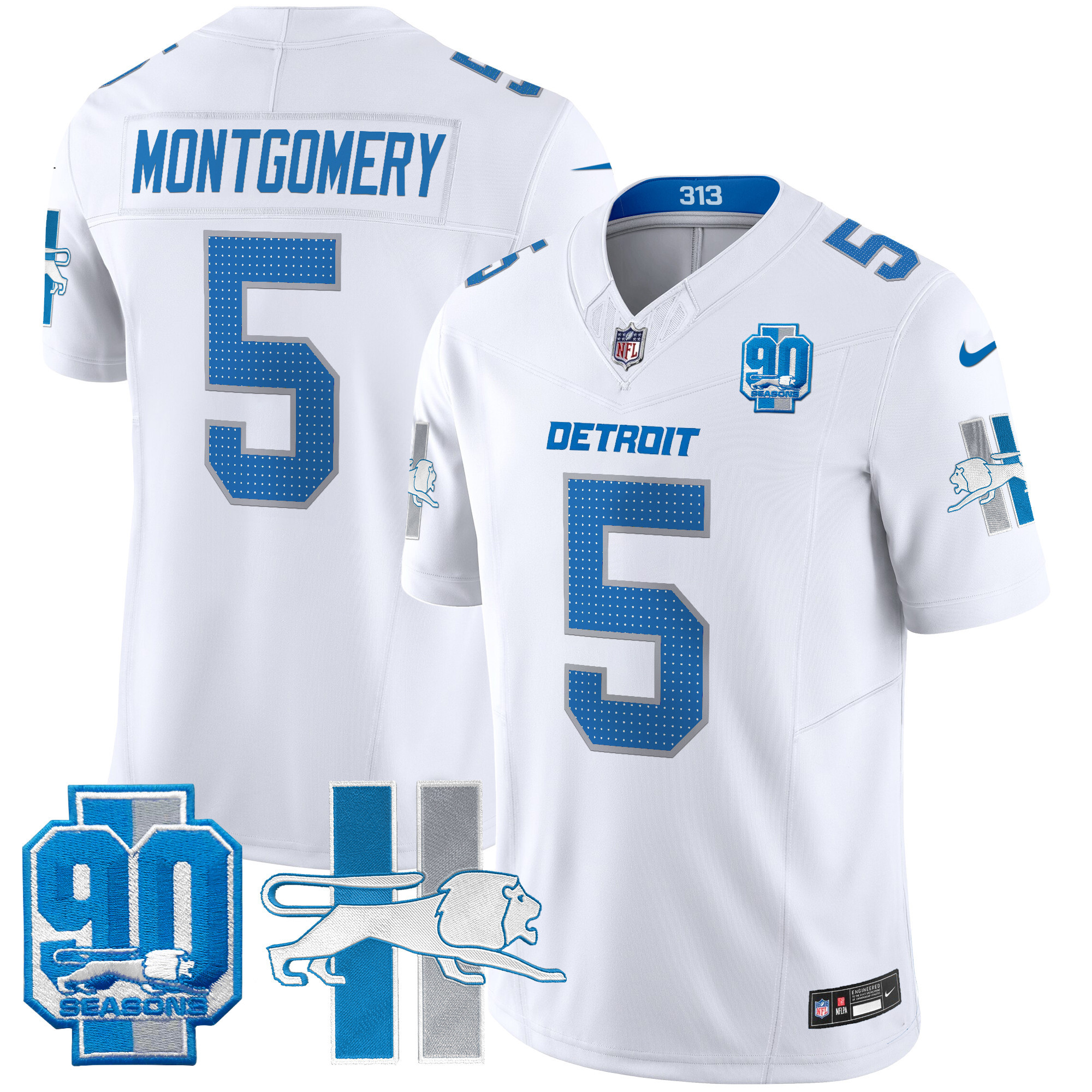 Men's Detroit Lion 1946 Throwback Vapor Limited Jersey - All Stitched - Image 11