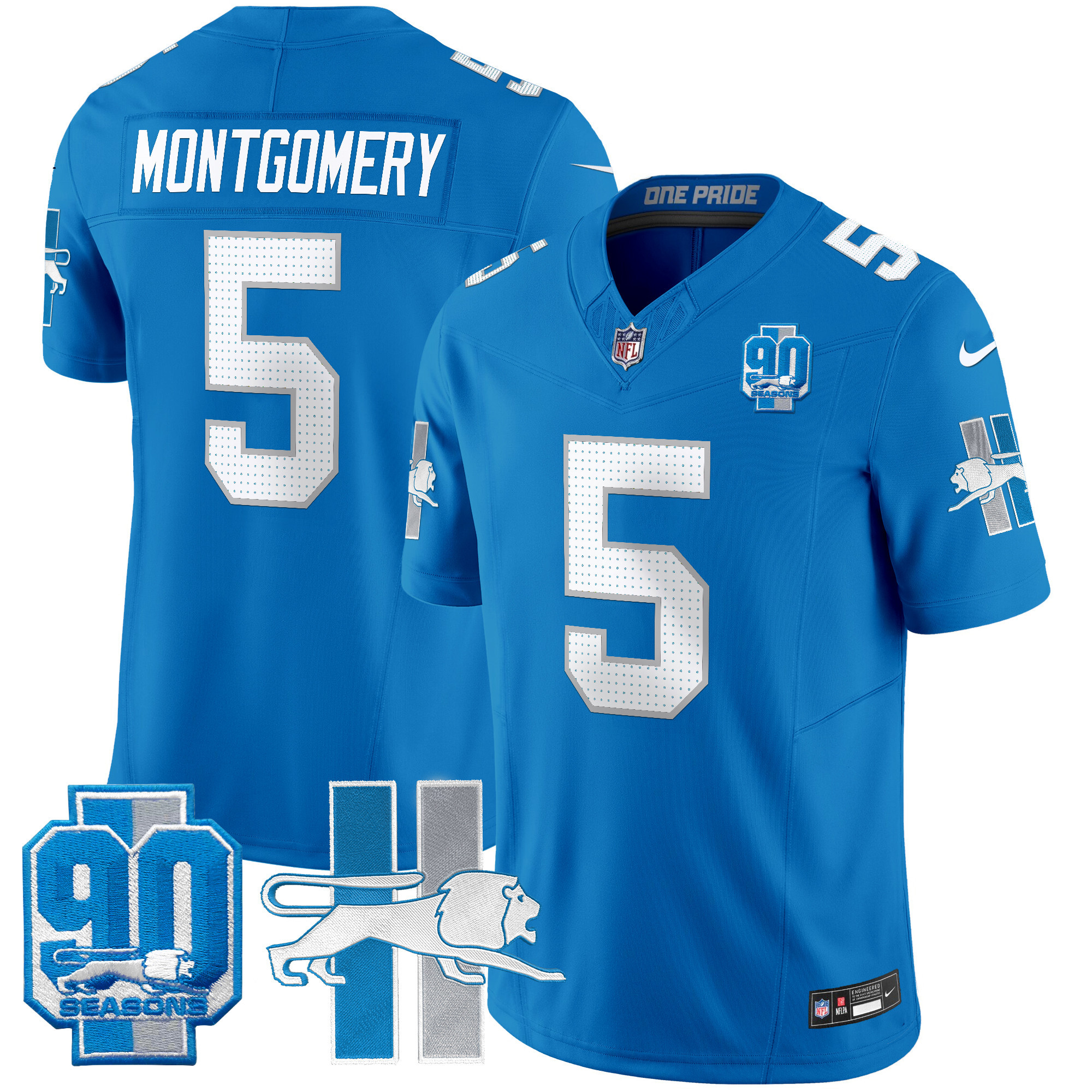 Men's Detroit Lion 1946 Throwback Vapor Limited Jersey - All Stitched - Image 18