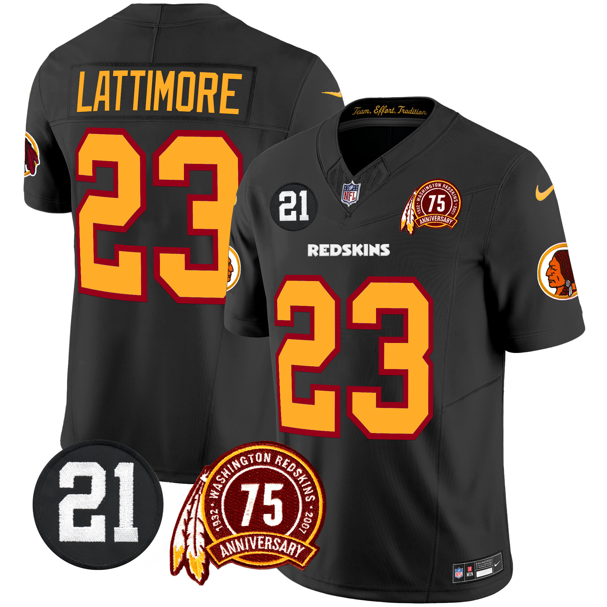 Men's Washington Redskins 75th & Sean Taylor Patch Vapor Limited Jersey - All Stitched - Image 17