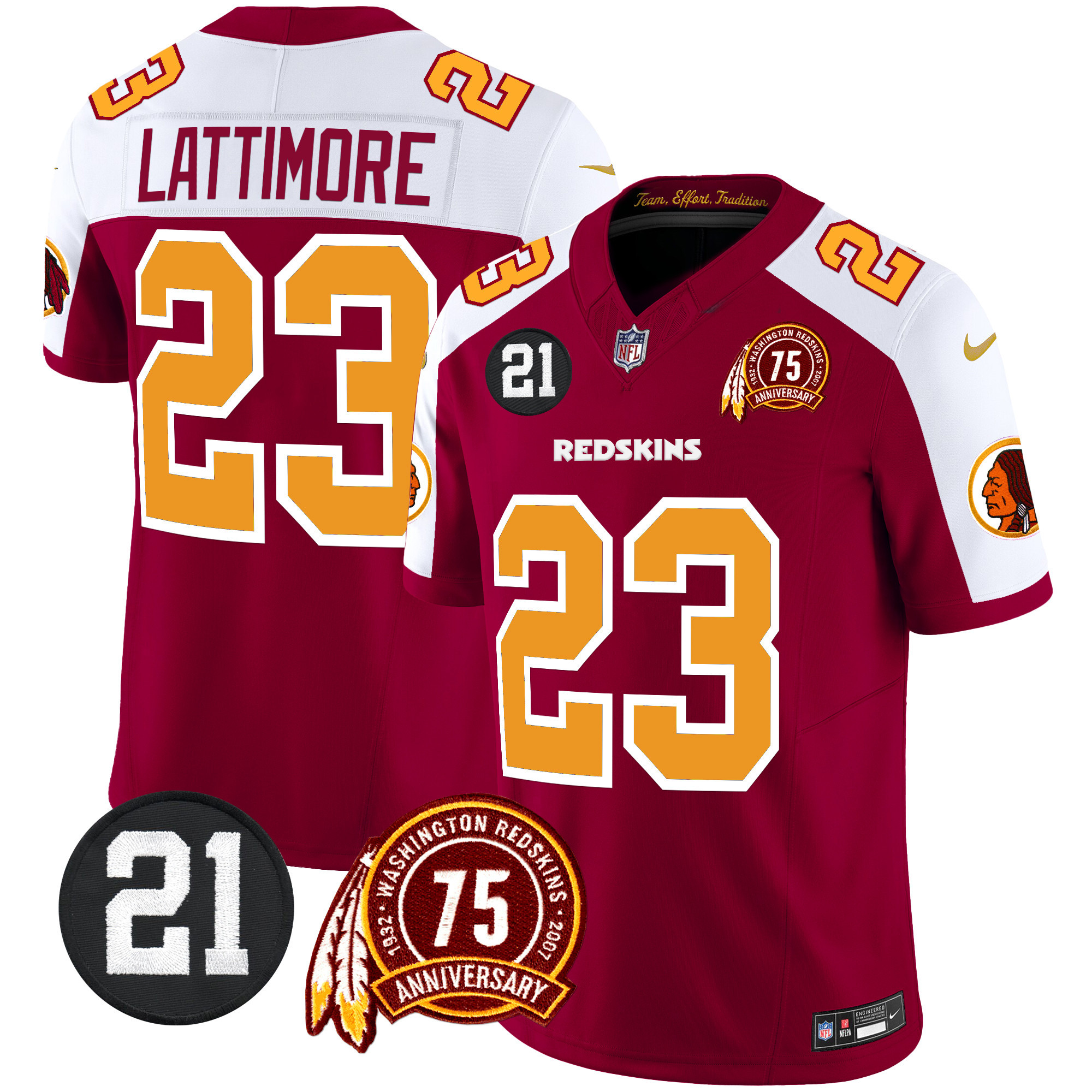 Men's Washington Redskins 75th & Sean Taylor Patch Vapor Limited Jersey - All Stitched - Image 35