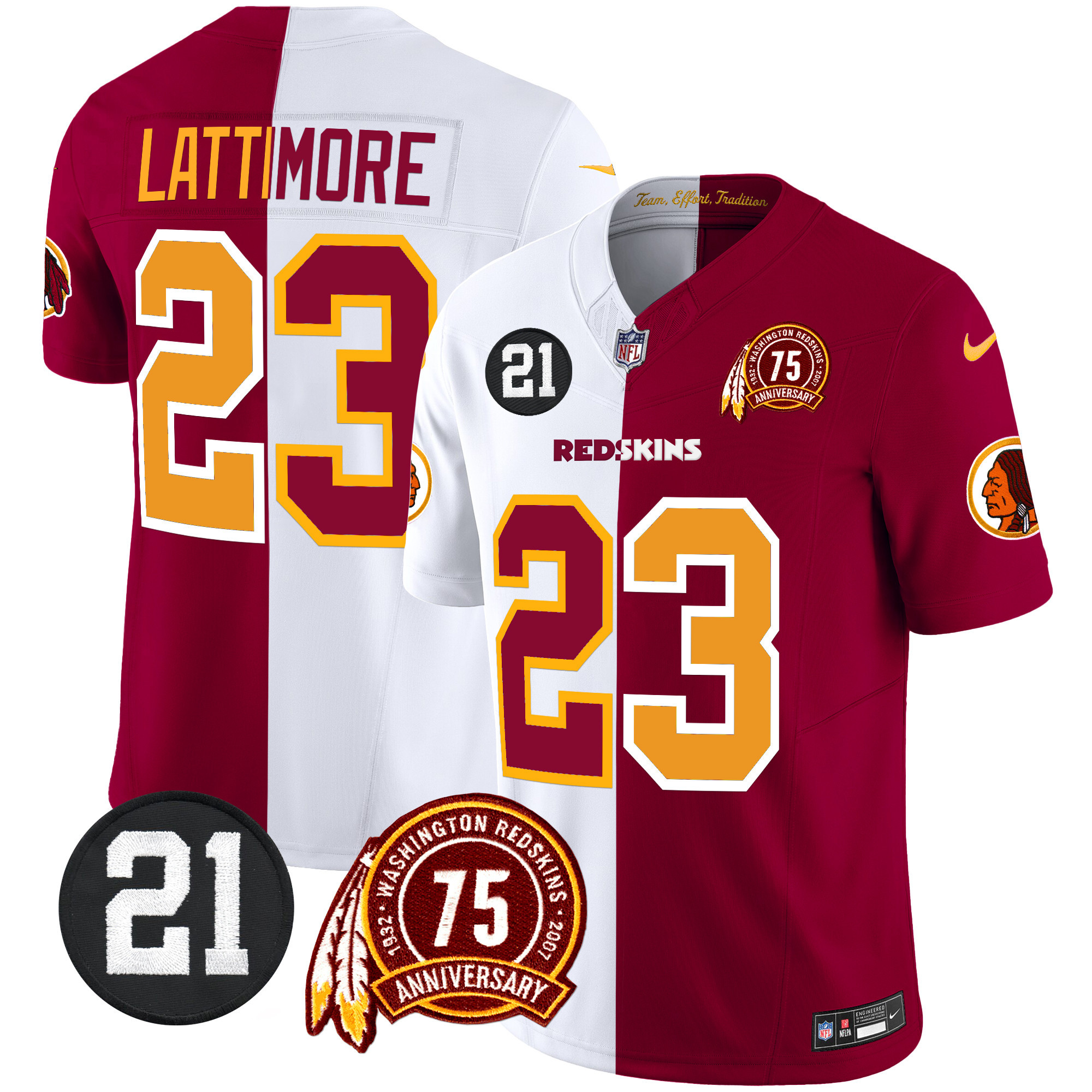 Men's Washington Redskins 75th & Sean Taylor Patch Vapor Limited Jersey - All Stitched - Image 53