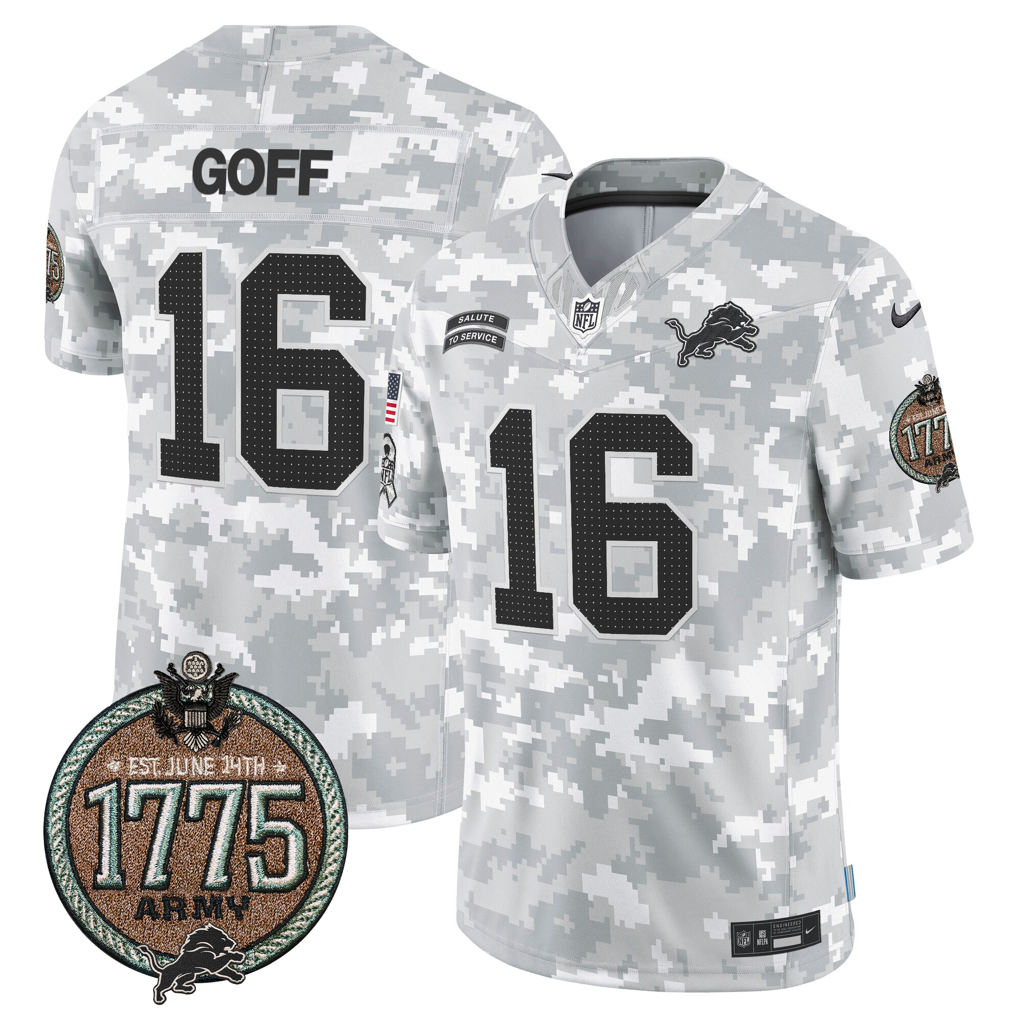 Men's Detroit Lions 2024 Salute to Service Establishment Year Patch Vapor Limited Jersey - All Stitched - Image 9