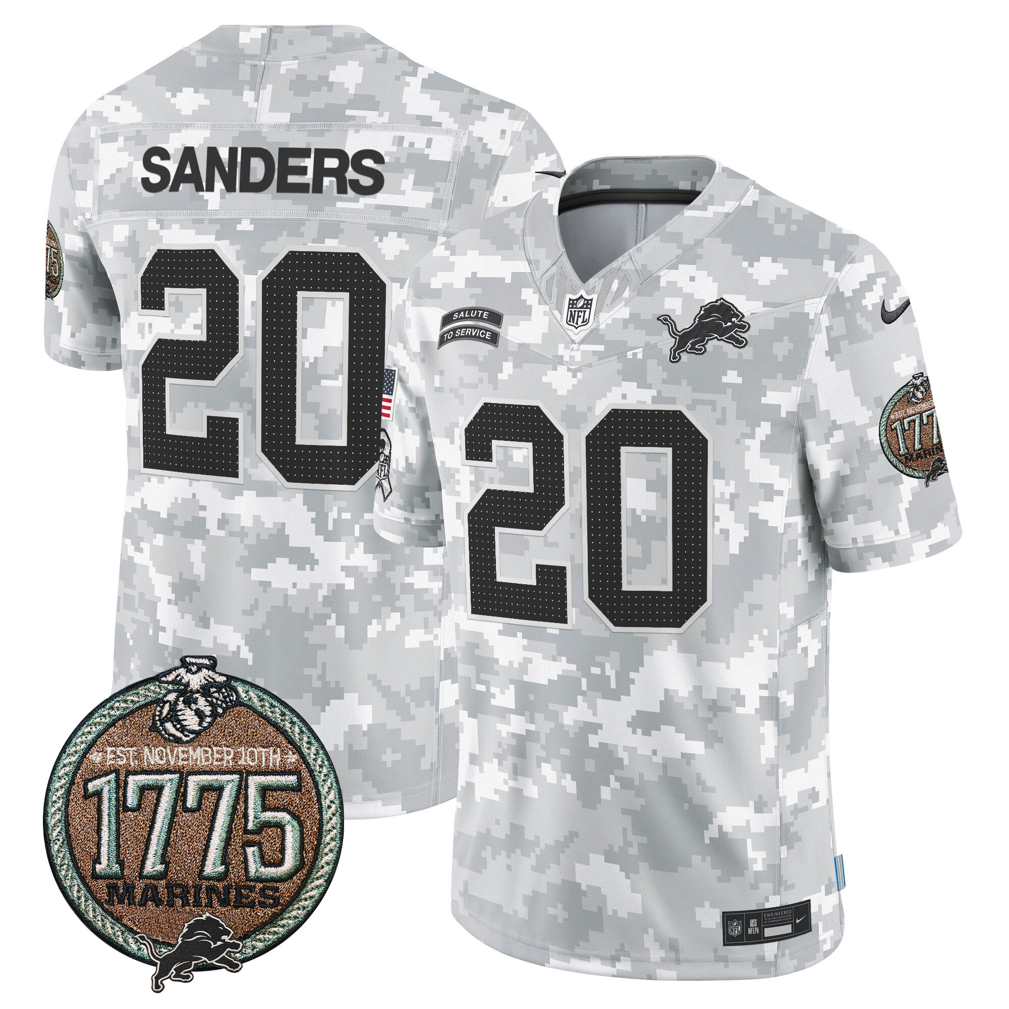 Men's Detroit Lions 2024 Salute to Service Establishment Year Patch Vapor Limited Jersey - All Stitched - Image 5