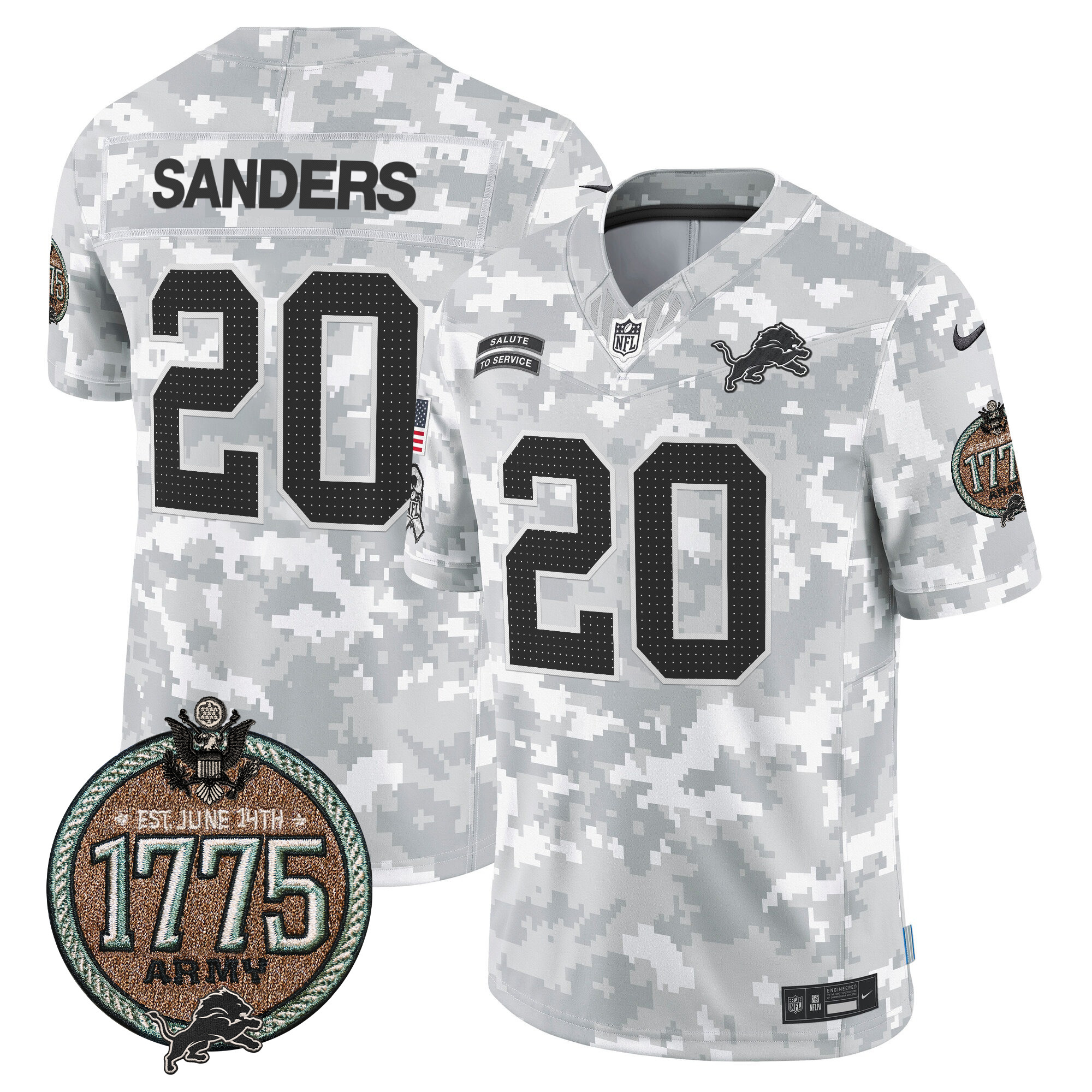 Men's Detroit Lions 2024 Salute to Service Establishment Year Patch Vapor Limited Jersey - All Stitched - Image 13