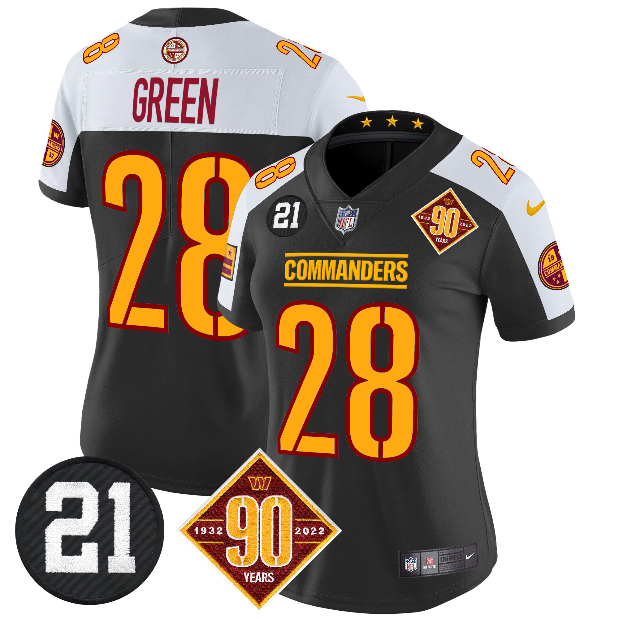 Women's Washington Commanders 90th & Sean Taylor Patch Vapor Limited Jersey - All Stitched - Image 15