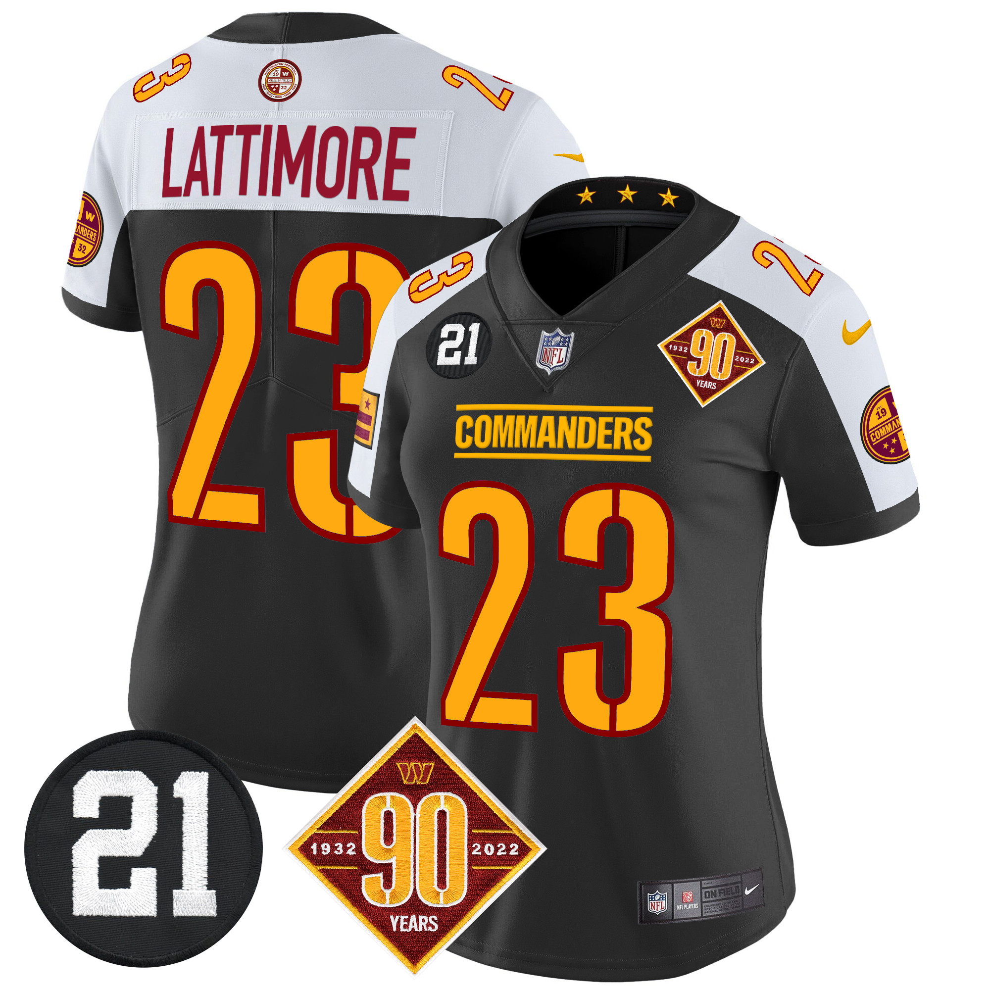 Women's Washington Commanders 90th & Sean Taylor Patch Vapor Limited Jersey - All Stitched - Image 16