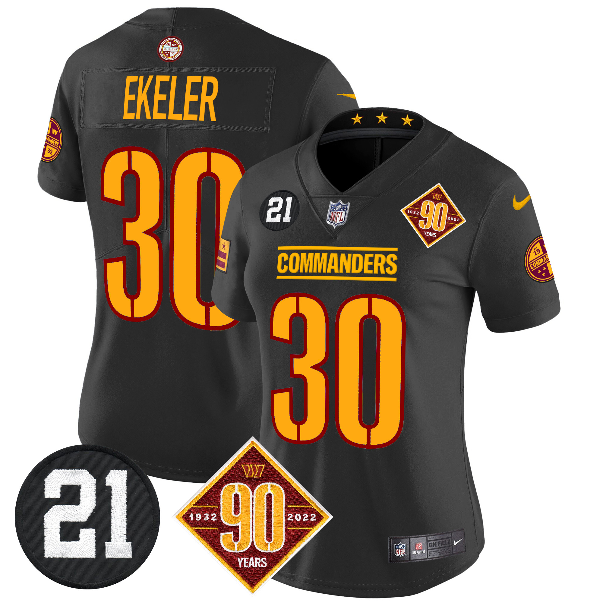 Women's Washington Commanders 90th & Sean Taylor Patch Vapor Limited Jersey - All Stitched - Image 20