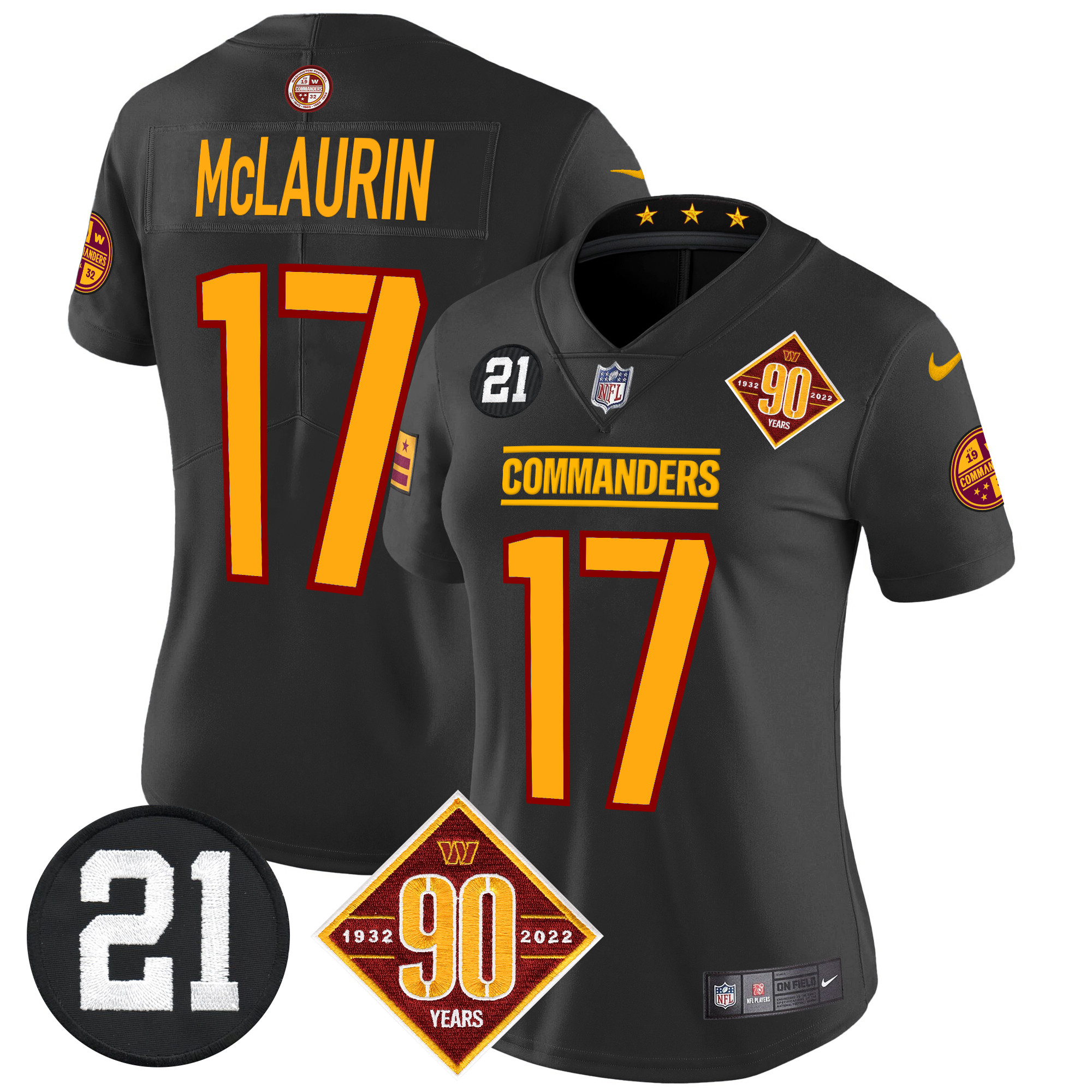 Women's Washington Commanders 90th & Sean Taylor Patch Vapor Limited Jersey - All Stitched - Image 22