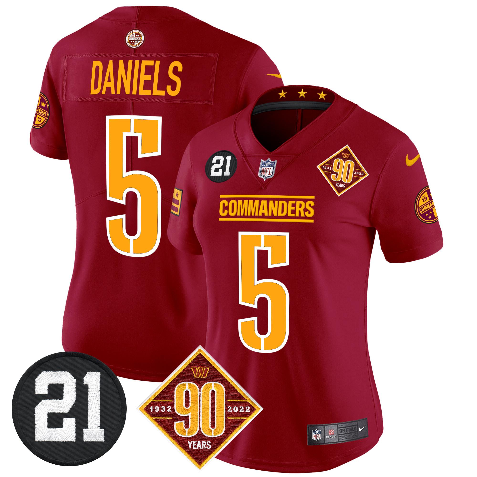 Women's Washington Commanders 90th & Sean Taylor Patch Vapor Limited Jersey - All Stitched - Image 25