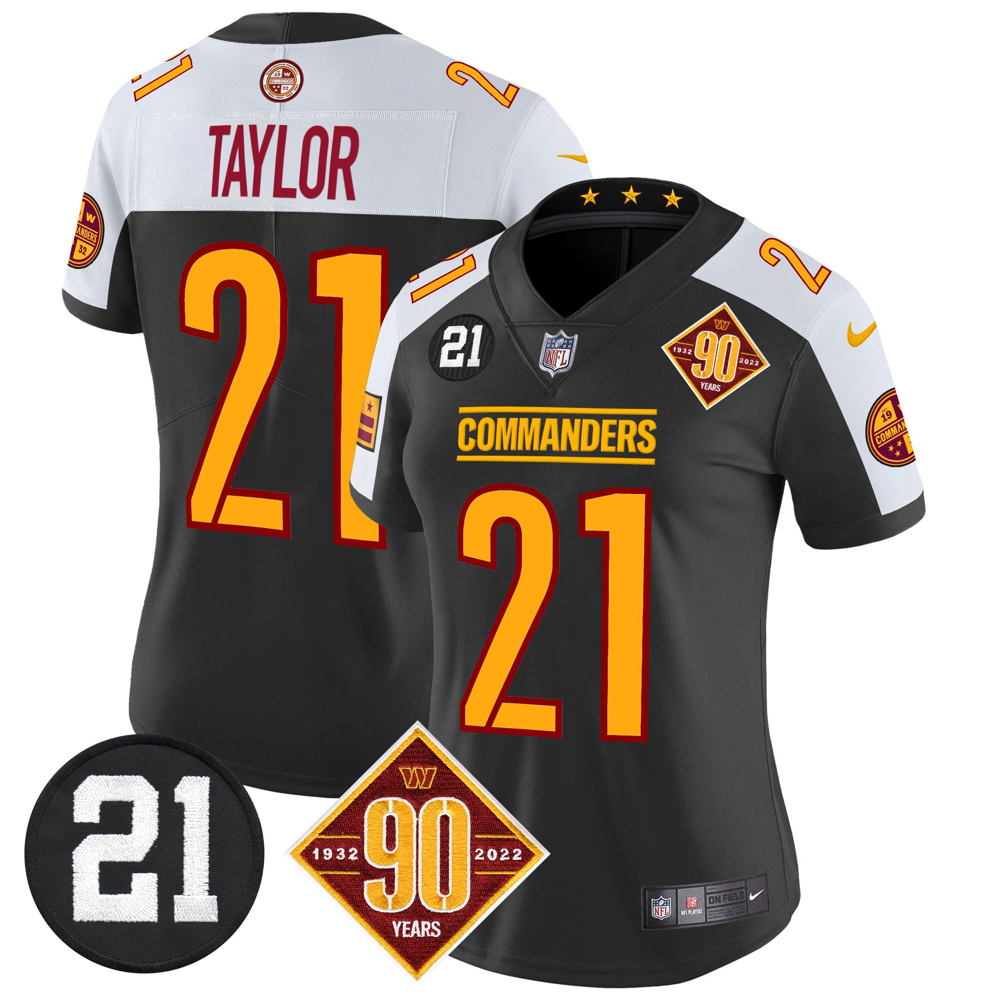 Women's Washington Commanders 90th & Sean Taylor Patch Vapor Limited Jersey - All Stitched - Image 10