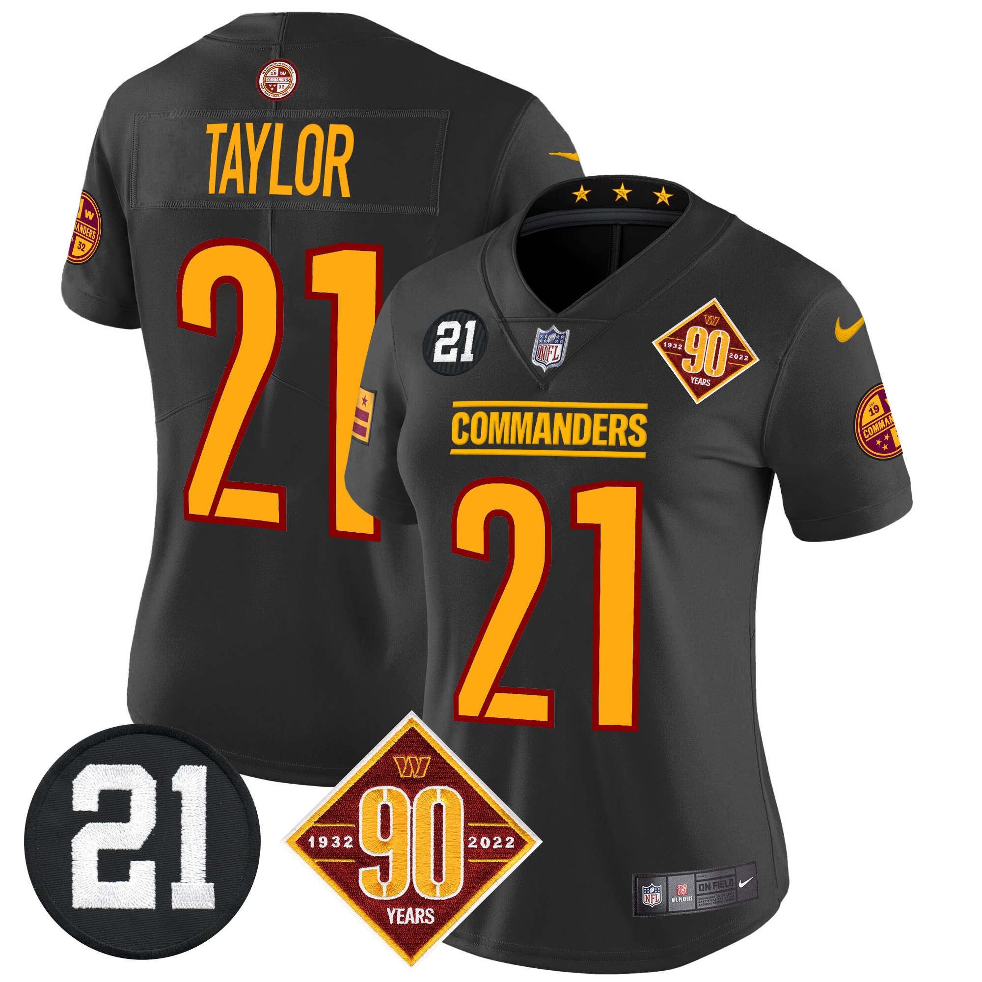 Women's Washington Commanders 90th & Sean Taylor Patch Vapor Limited Jersey - All Stitched - Image 18