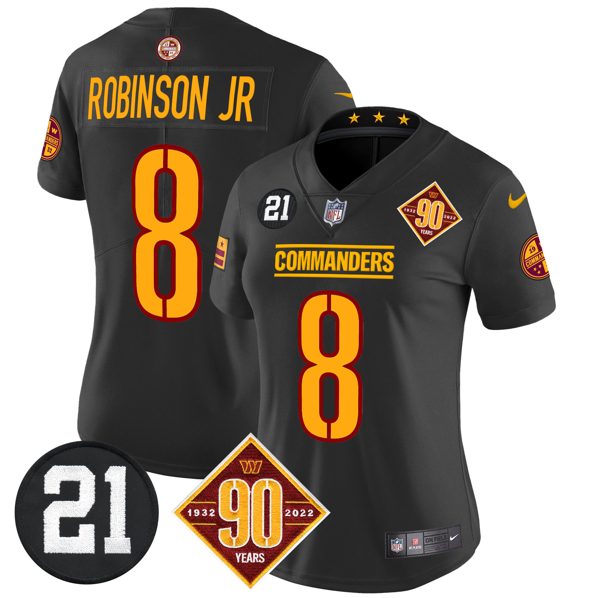 Women's Washington Commanders 90th & Sean Taylor Patch Vapor Limited Jersey - All Stitched - Image 19