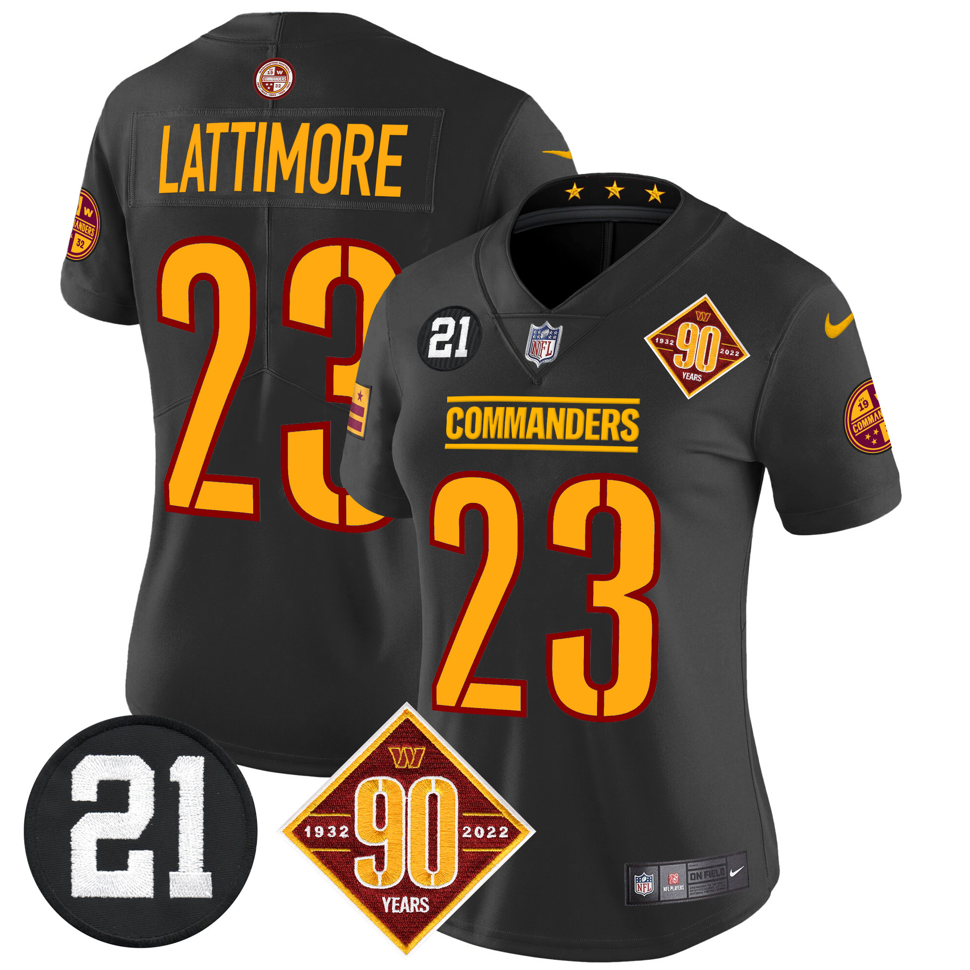 Women's Washington Commanders 90th & Sean Taylor Patch Vapor Limited Jersey - All Stitched - Image 24