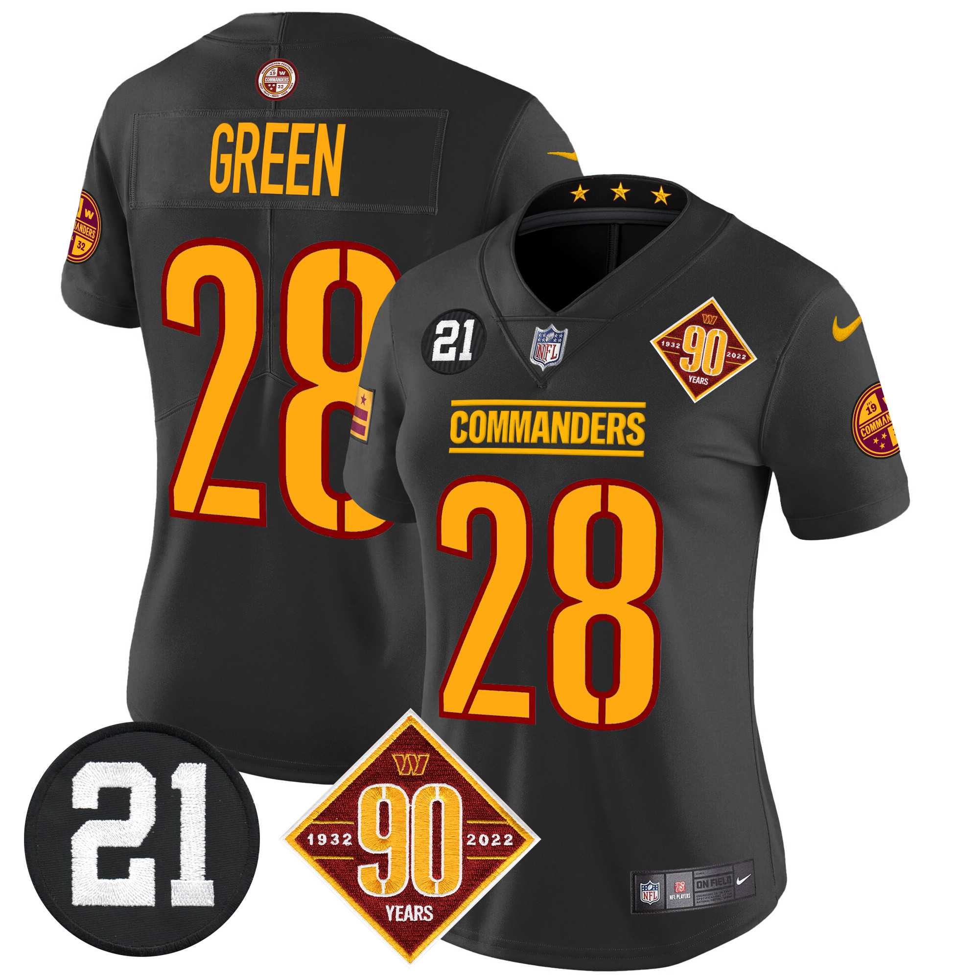 Women's Washington Commanders 90th & Sean Taylor Patch Vapor Limited Jersey - All Stitched - Image 23