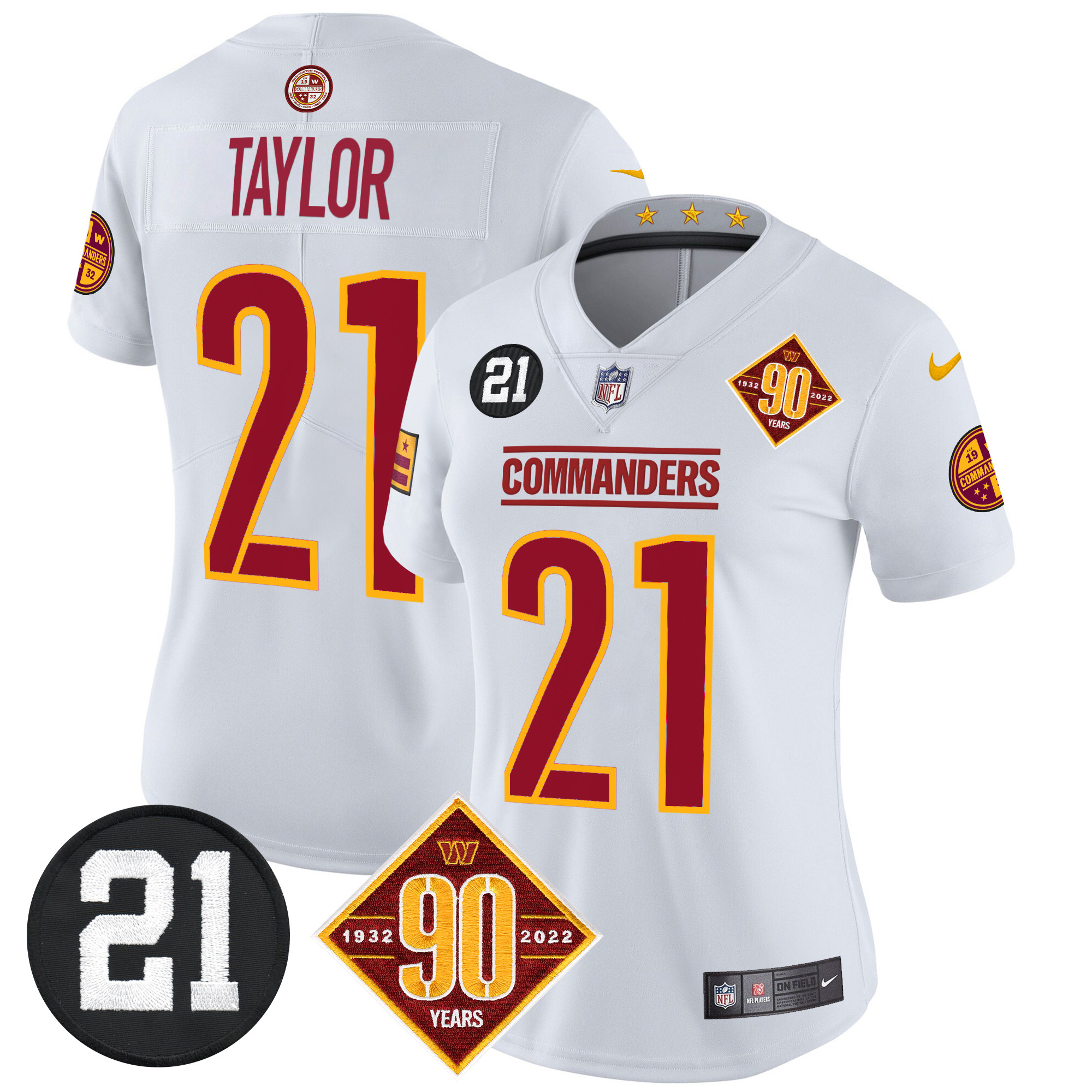 Women's Washington Commanders 90th & Sean Taylor Patch Vapor Limited Jersey - All Stitched - Image 34