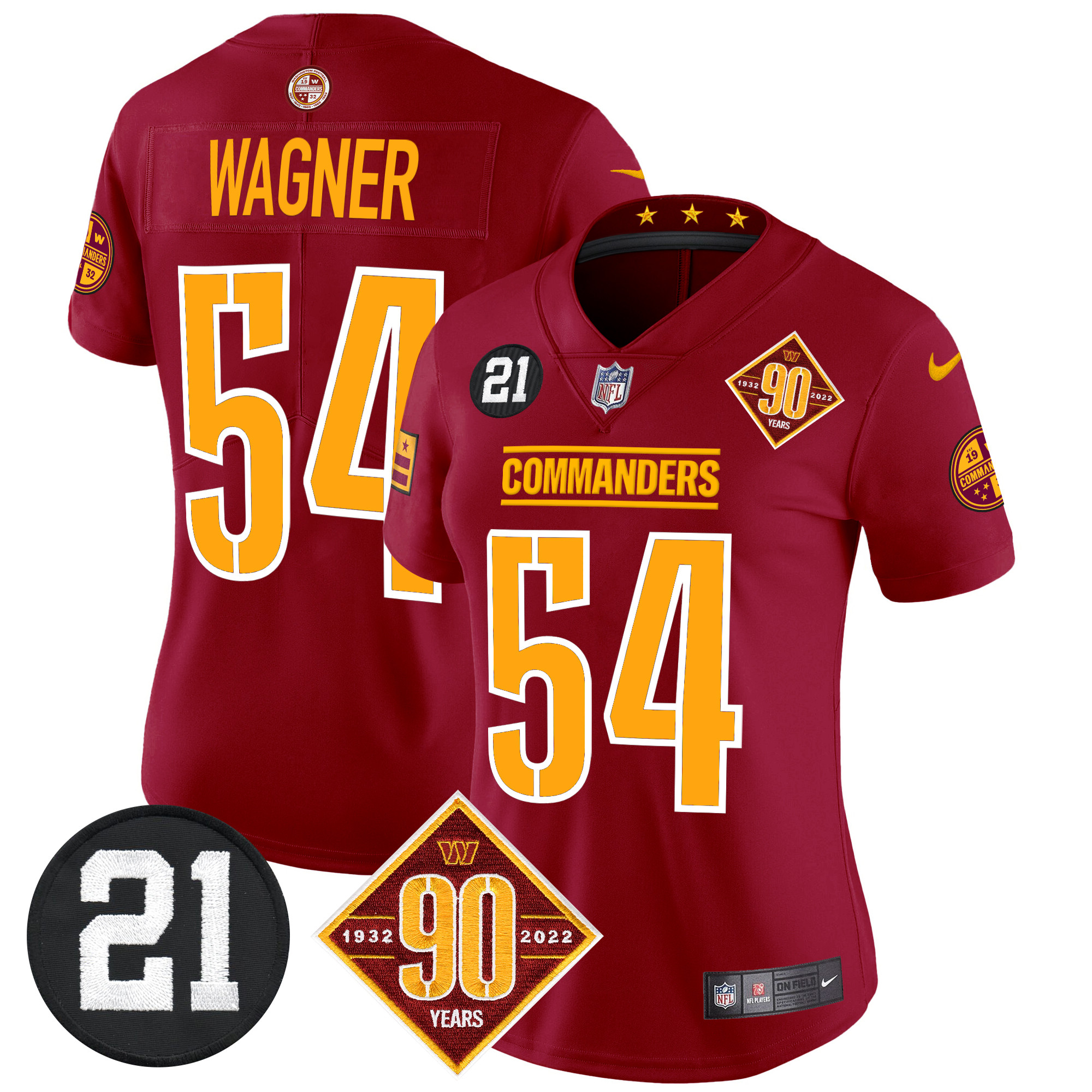 Women's Washington Commanders 90th & Sean Taylor Patch Vapor Limited Jersey - All Stitched - Image 29