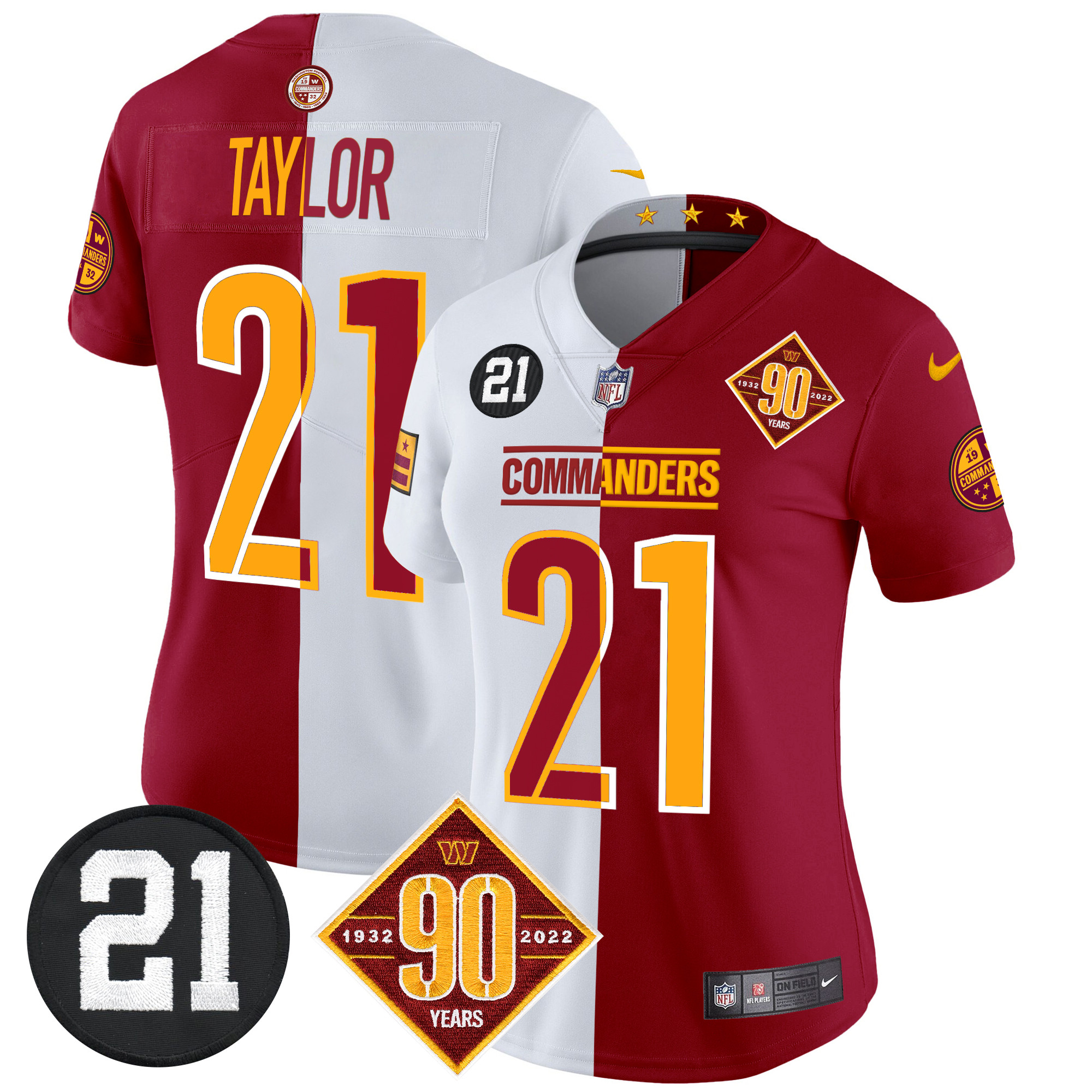Women's Washington Commanders 90th & Sean Taylor Patch Vapor Limited Jersey - All Stitched - Image 42