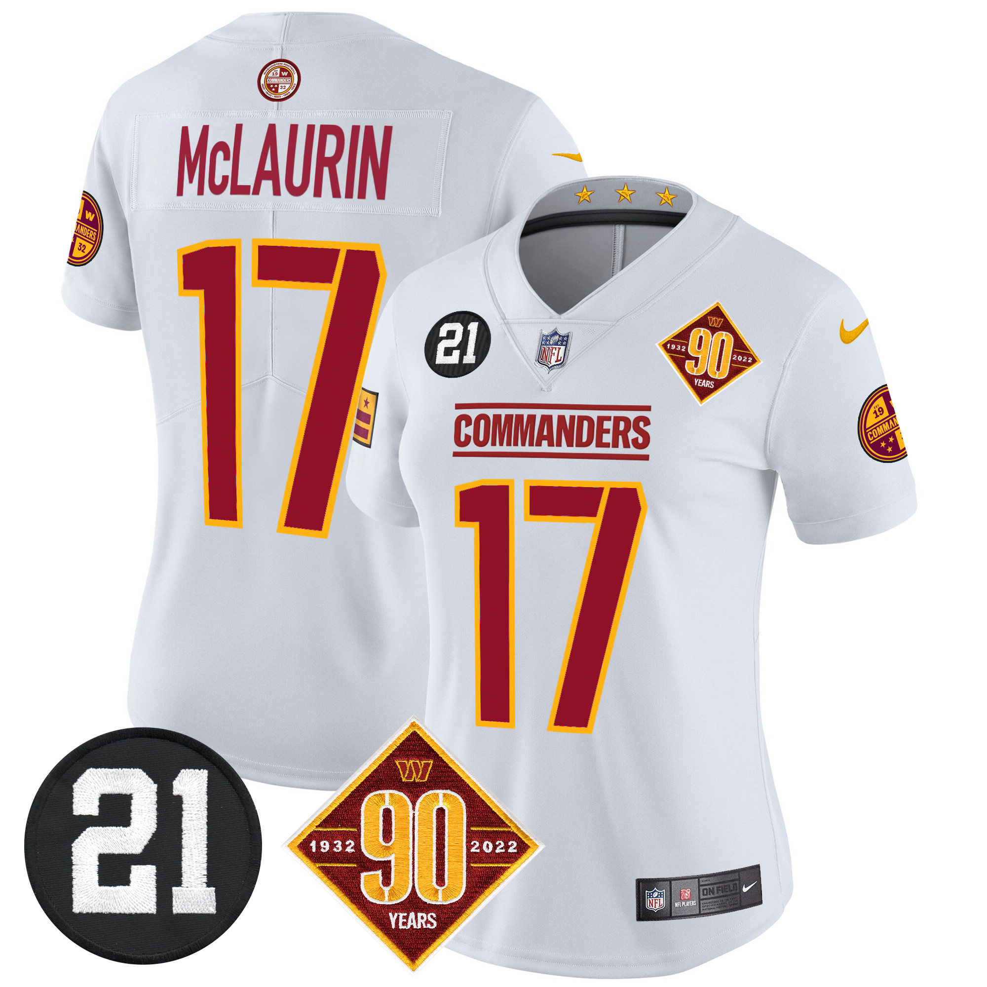 Women's Washington Commanders 90th & Sean Taylor Patch Vapor Limited Jersey - All Stitched - Image 38