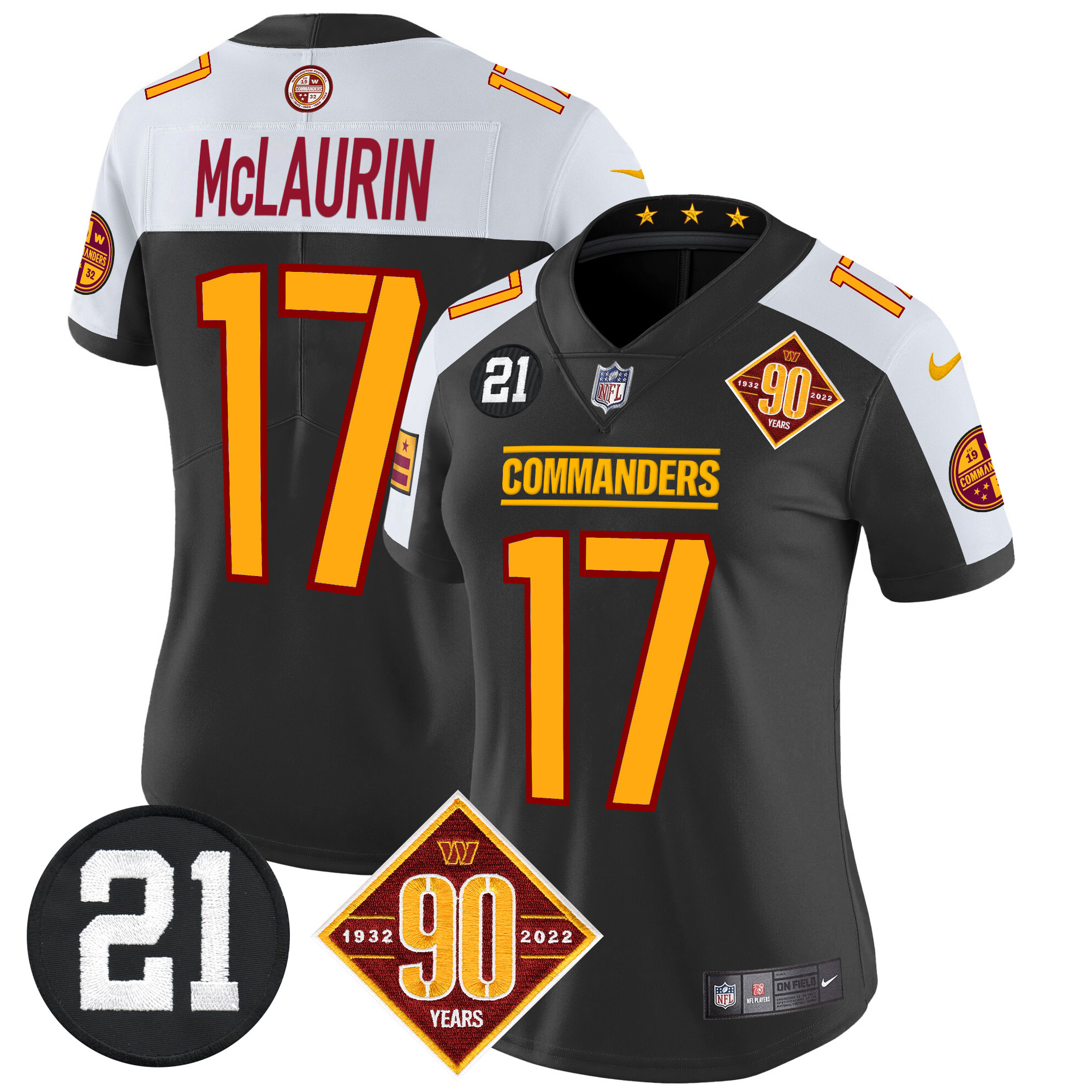 Women's Washington Commanders 90th & Sean Taylor Patch Vapor Limited Jersey - All Stitched - Image 14