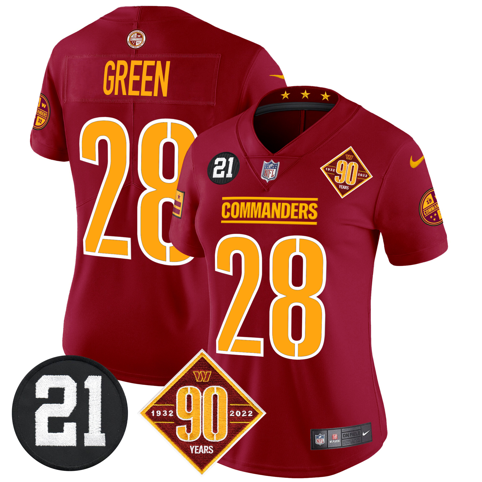 Women's Washington Commanders 90th & Sean Taylor Patch Vapor Limited Jersey - All Stitched - Image 31