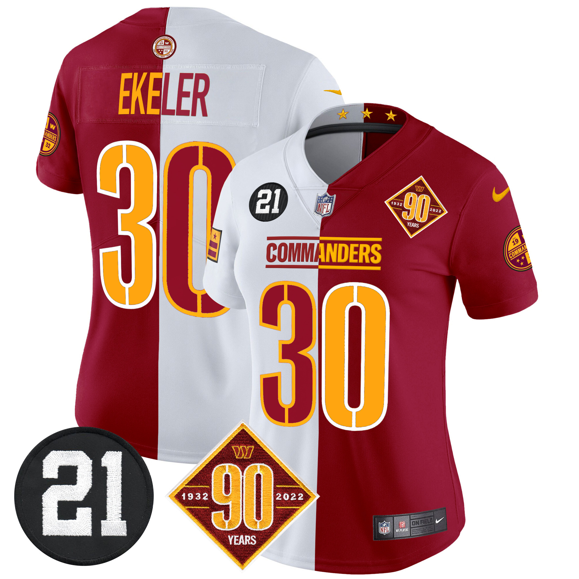 Women's Washington Commanders 90th & Sean Taylor Patch Vapor Limited Jersey - All Stitched - Image 44