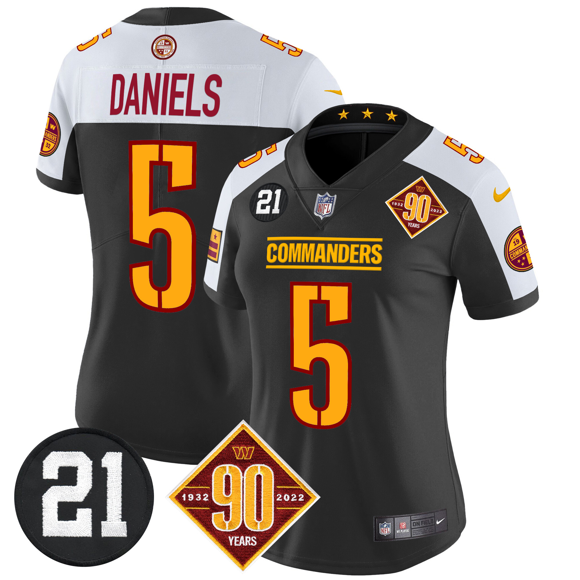 Women's Washington Commanders 90th & Sean Taylor Patch Vapor Limited Jersey - All Stitched - Image 9