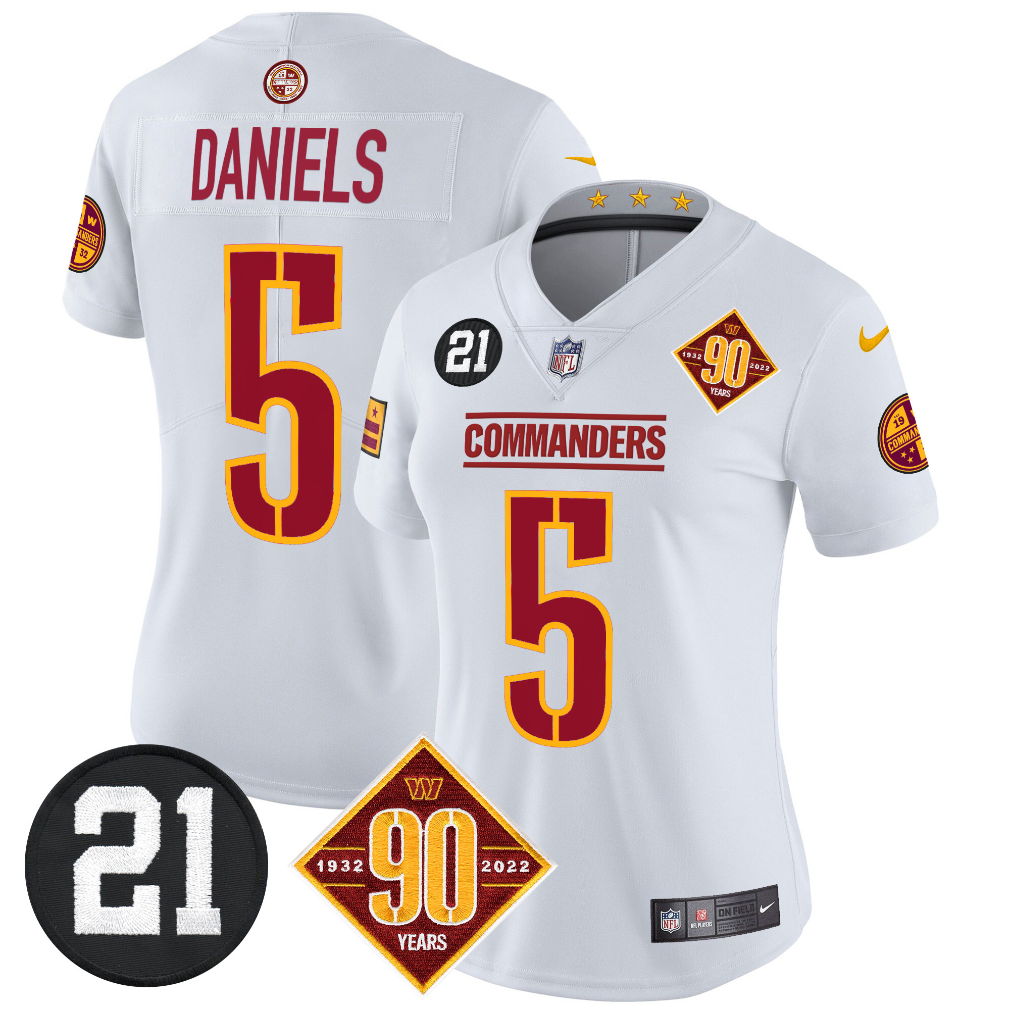 Women's Washington Commanders 90th & Sean Taylor Patch Vapor Limited Jersey - All Stitched - Image 33
