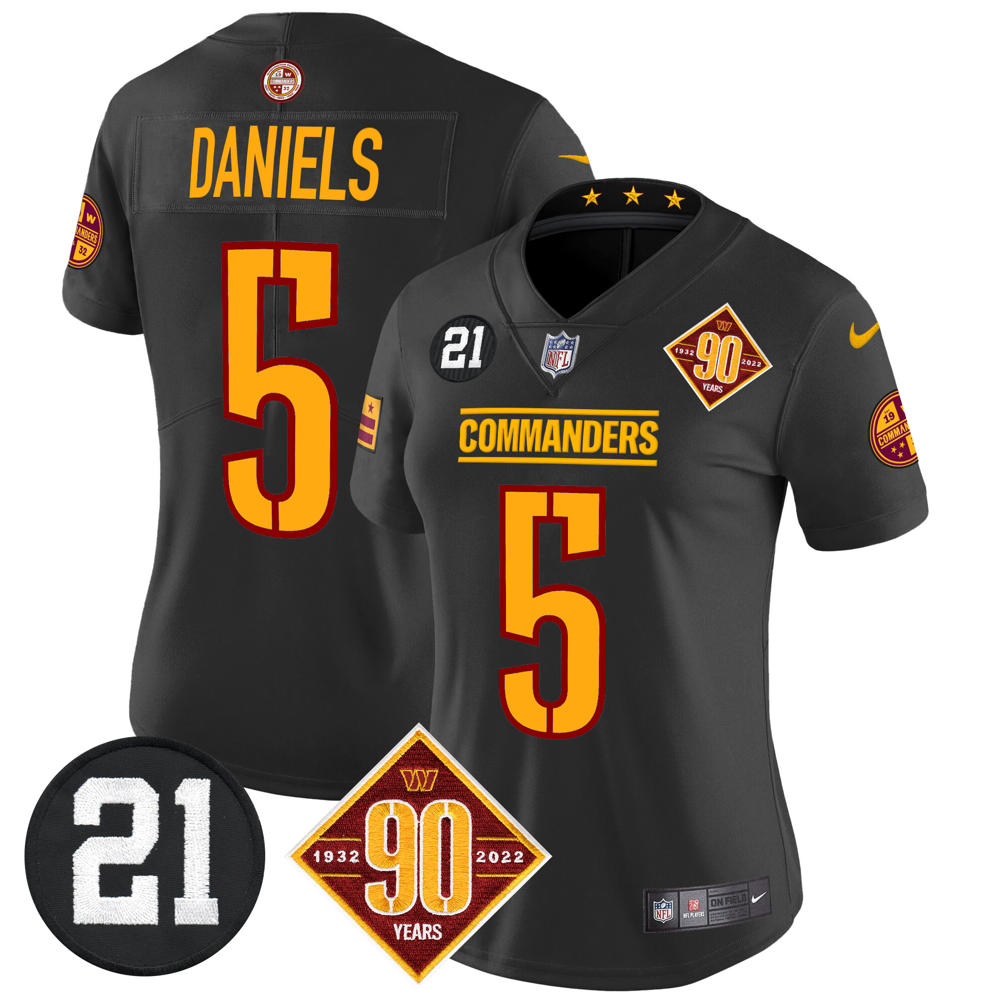 Women's Washington Commanders 90th & Sean Taylor Patch Vapor Limited Jersey - All Stitched - Image 17