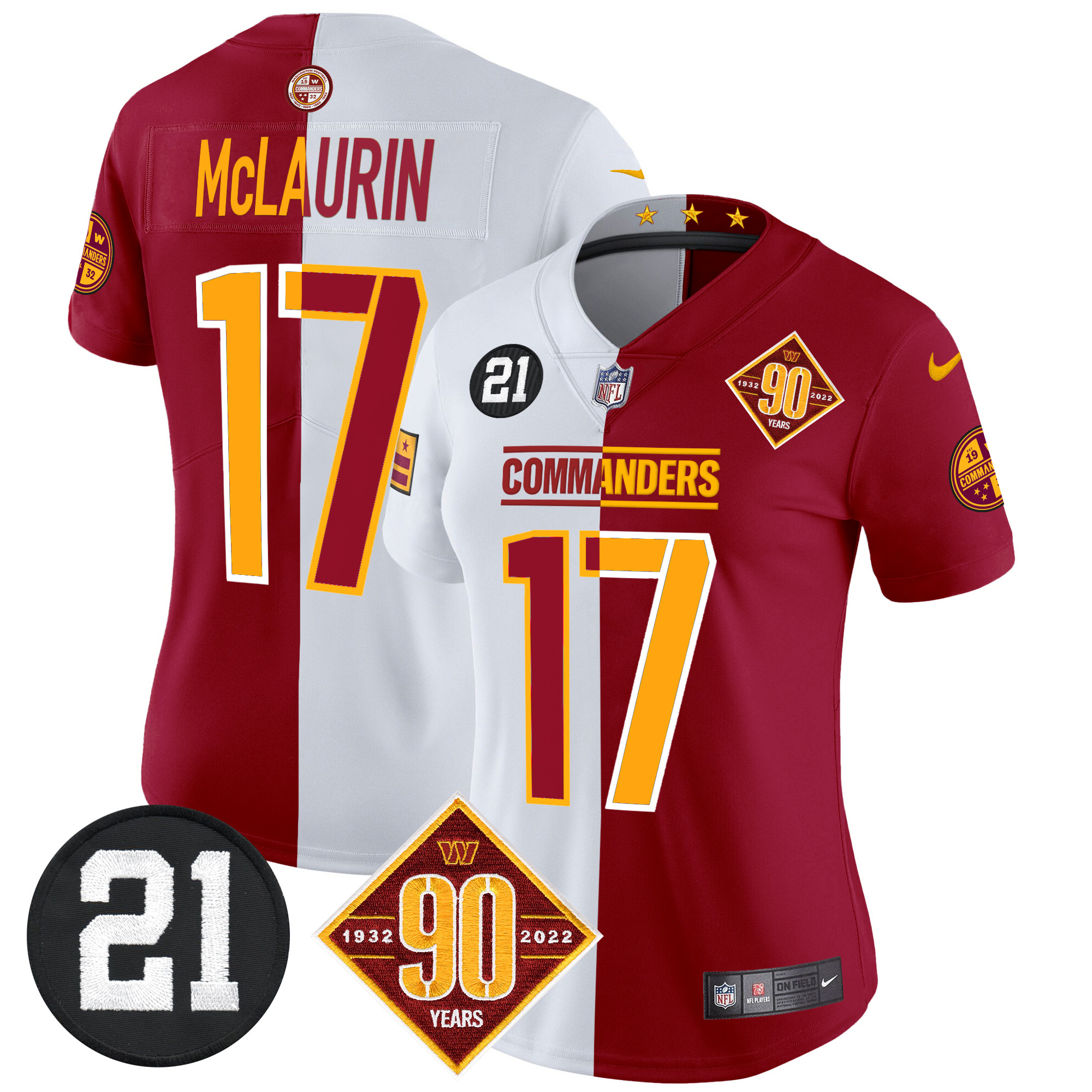 Women's Washington Commanders 90th & Sean Taylor Patch Vapor Limited Jersey - All Stitched - Image 46