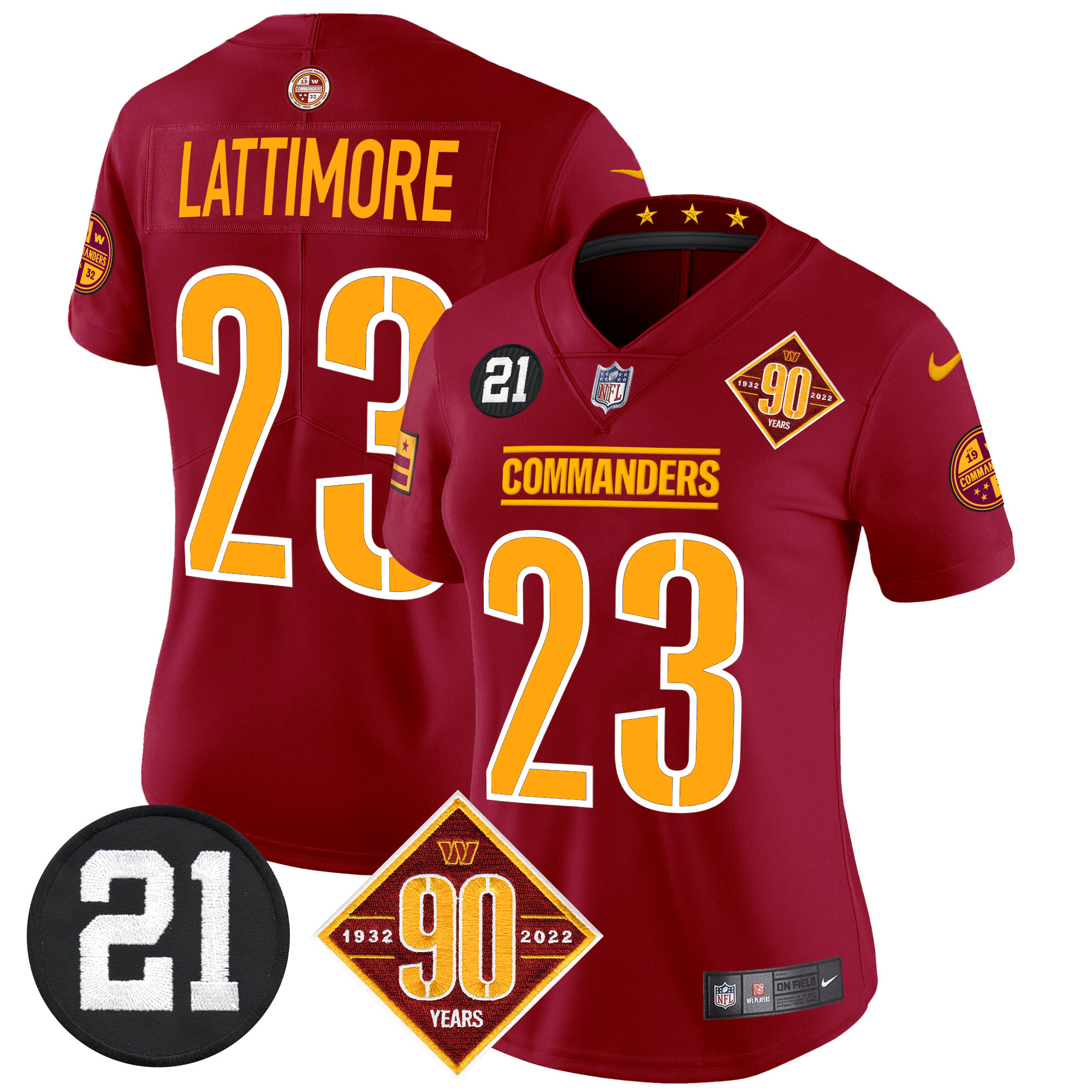 Women's Washington Commanders 90th & Sean Taylor Patch Vapor Limited Jersey - All Stitched - Image 32