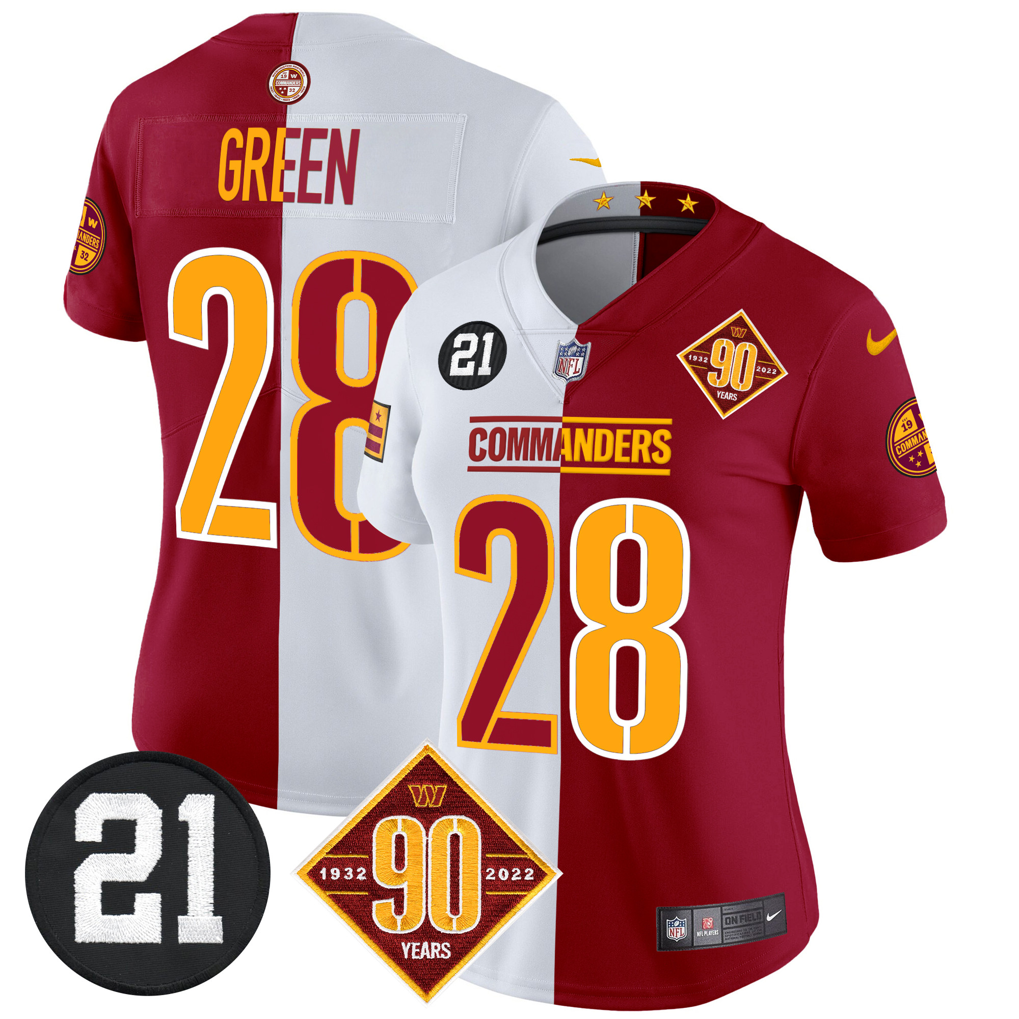 Women's Washington Commanders 90th & Sean Taylor Patch Vapor Limited Jersey - All Stitched - Image 47