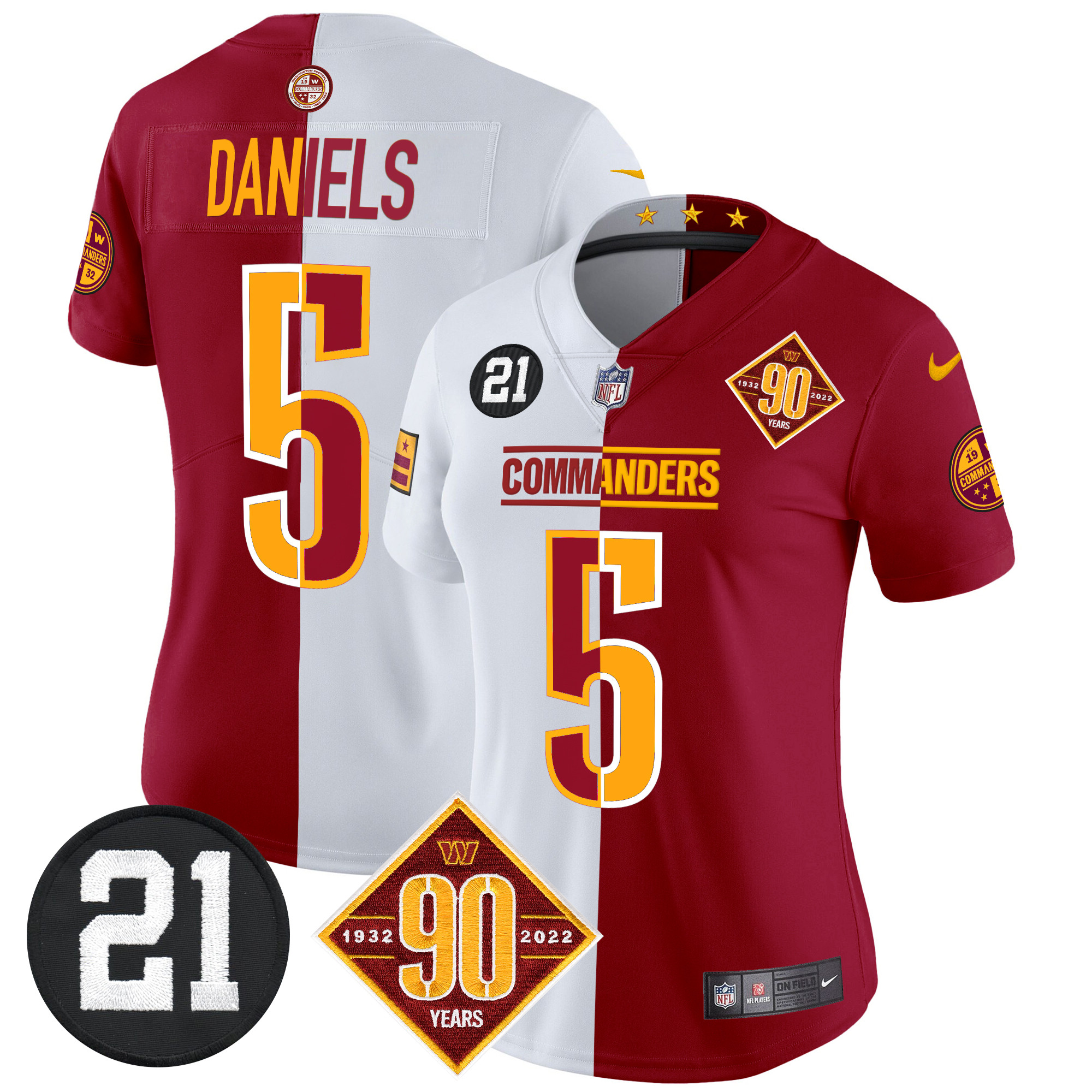 Women's Washington Commanders 90th & Sean Taylor Patch Vapor Limited Jersey - All Stitched - Image 41