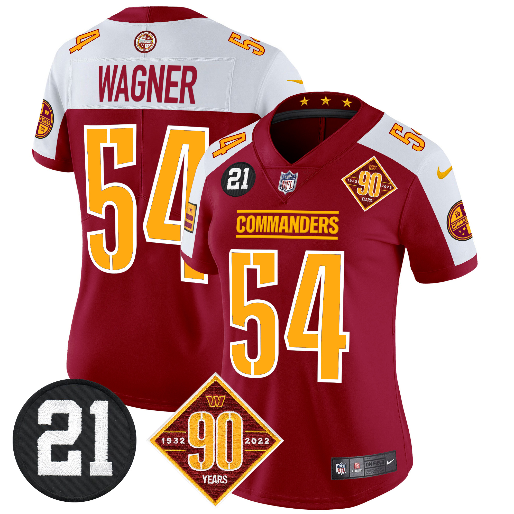 Women's Washington Commanders 90th & Sean Taylor Patch Vapor Limited Jersey - All Stitched - Image 5