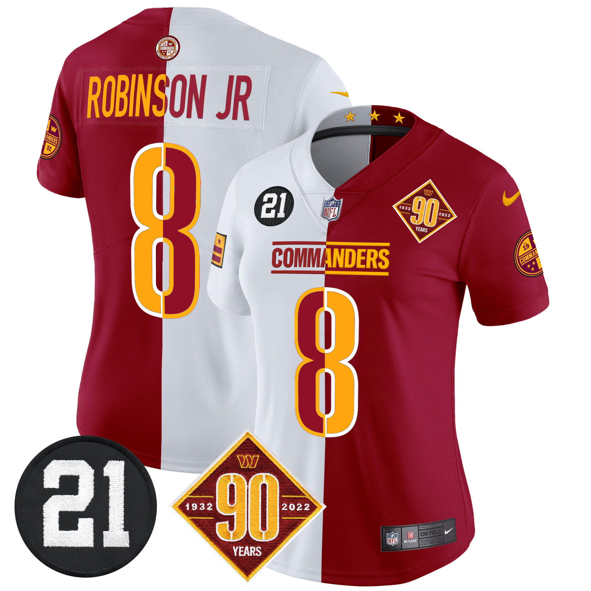 Women's Washington Commanders 90th & Sean Taylor Patch Vapor Limited Jersey - All Stitched - Image 43