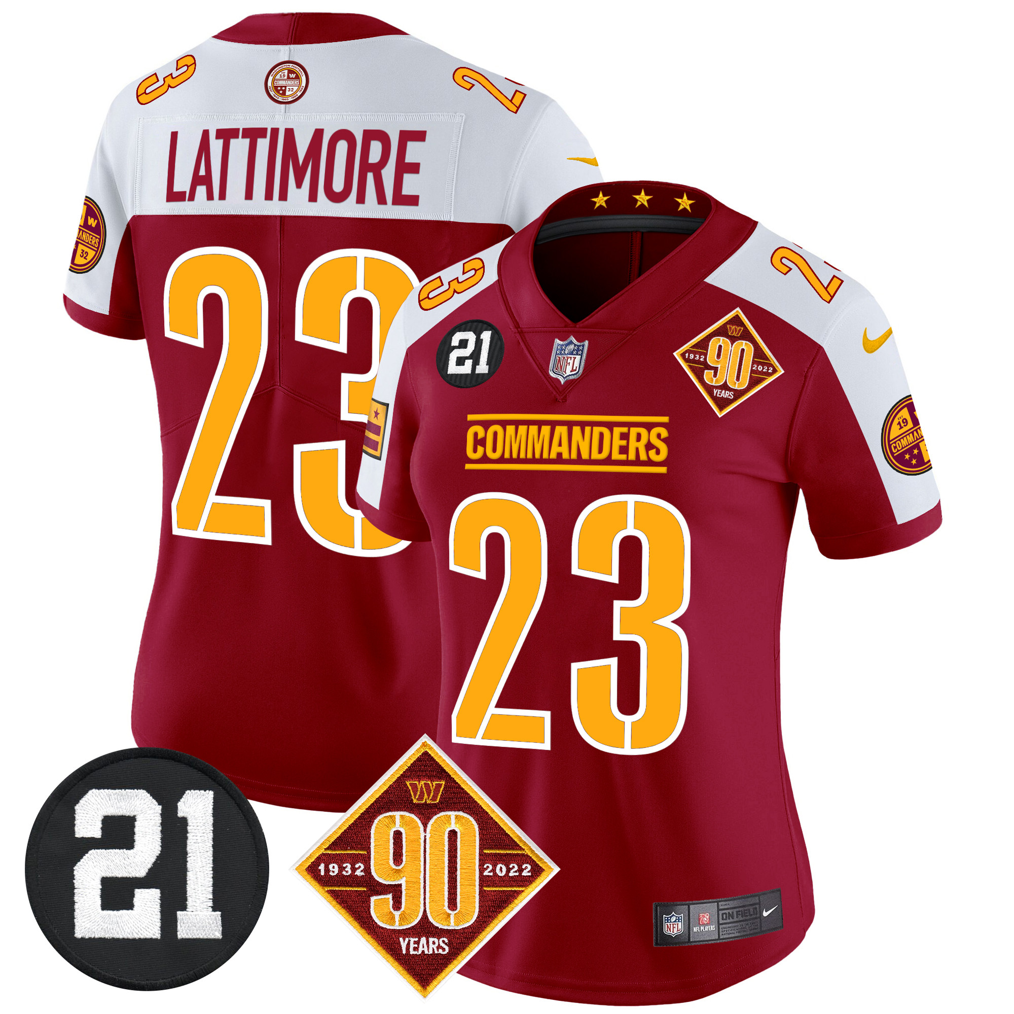 Women's Washington Commanders 90th & Sean Taylor Patch Vapor Limited Jersey - All Stitched - Image 8