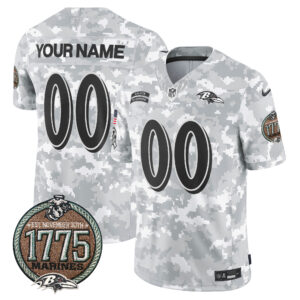 Ravens 2024 Salute to Service Establishment Year Patch Vapor Limited Custom Jersey - All Stitched