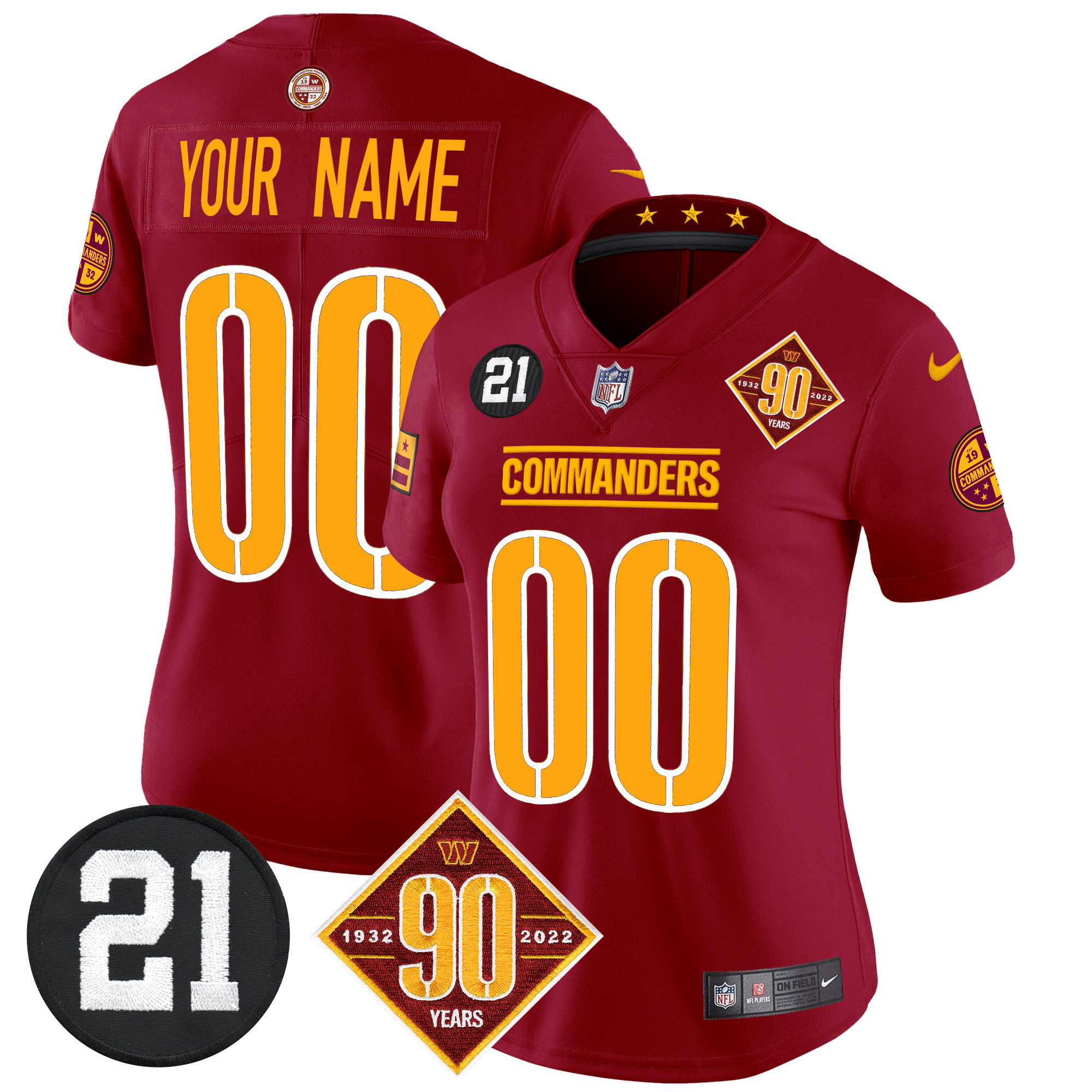 Washington Commanders 90th & Sean Taylor Patch Vapor Limited Custom Jersey - All Stitched - Image 10
