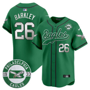 Men's Eagles Est. 1933 Patch Patch Kelly Green Vapor Baseball Jersey - All Stitched
