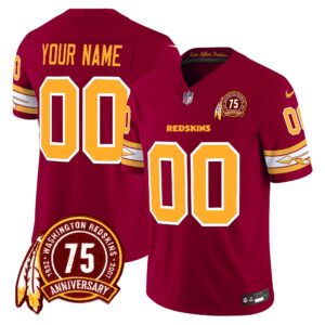 Washington Redskins 75th Patch Vapor Limited Custom Jersey - All Stitched