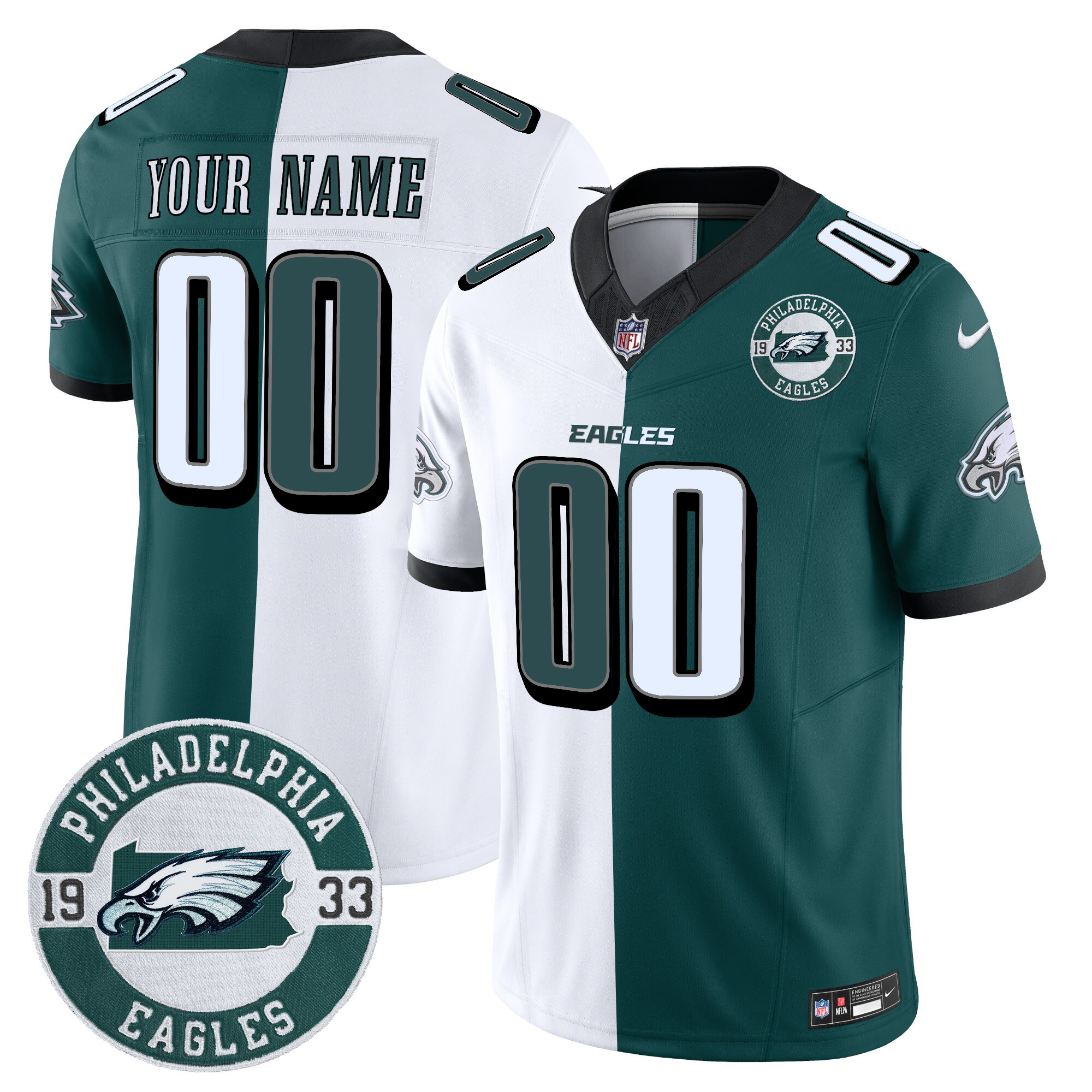 Eagles 2024 Vapor Limited Custom Jersey - Est. 1933 Patch - All Stitched - Image 6