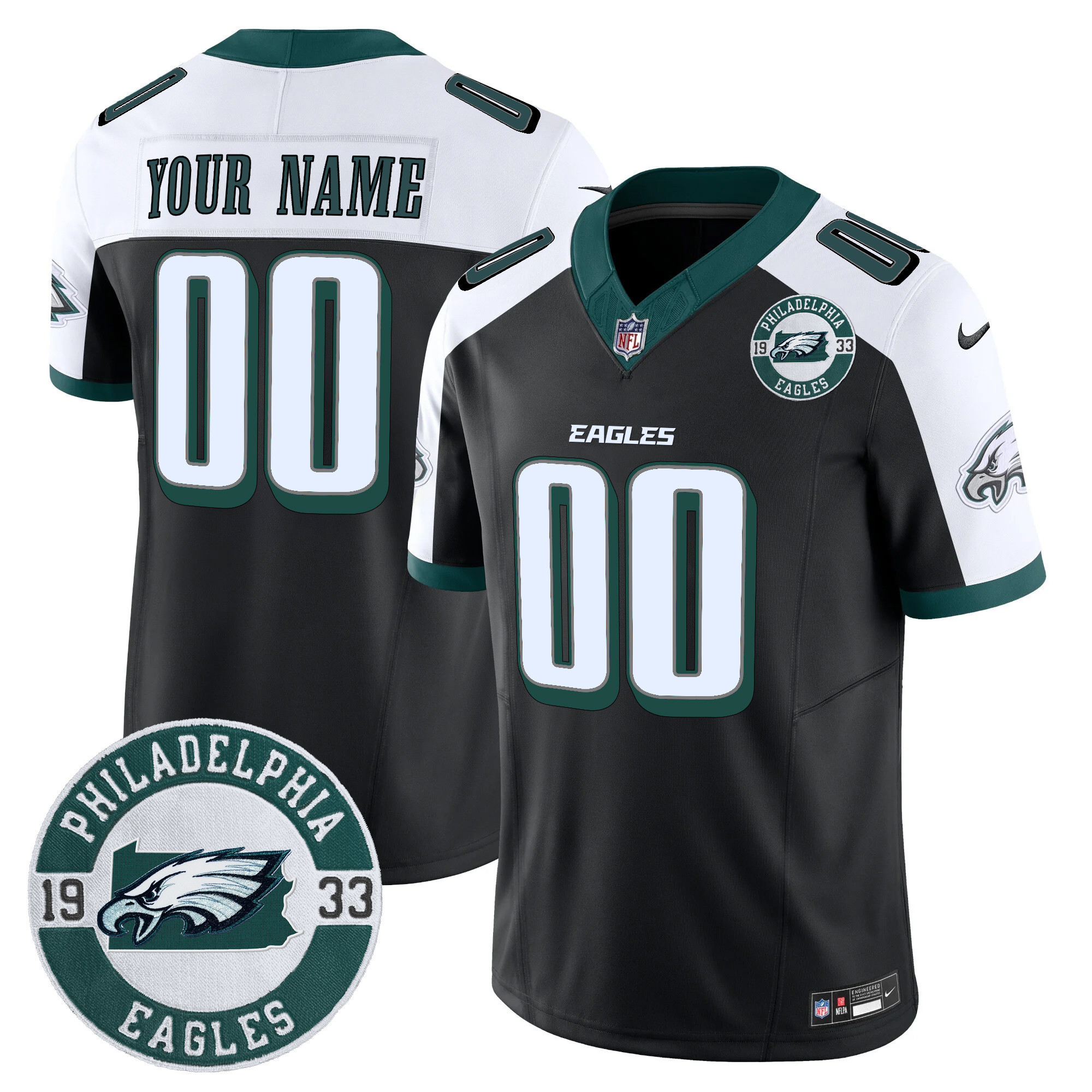 Eagles 2024 Vapor Limited Custom Jersey - Est. 1933 Patch - All Stitched - Image 5